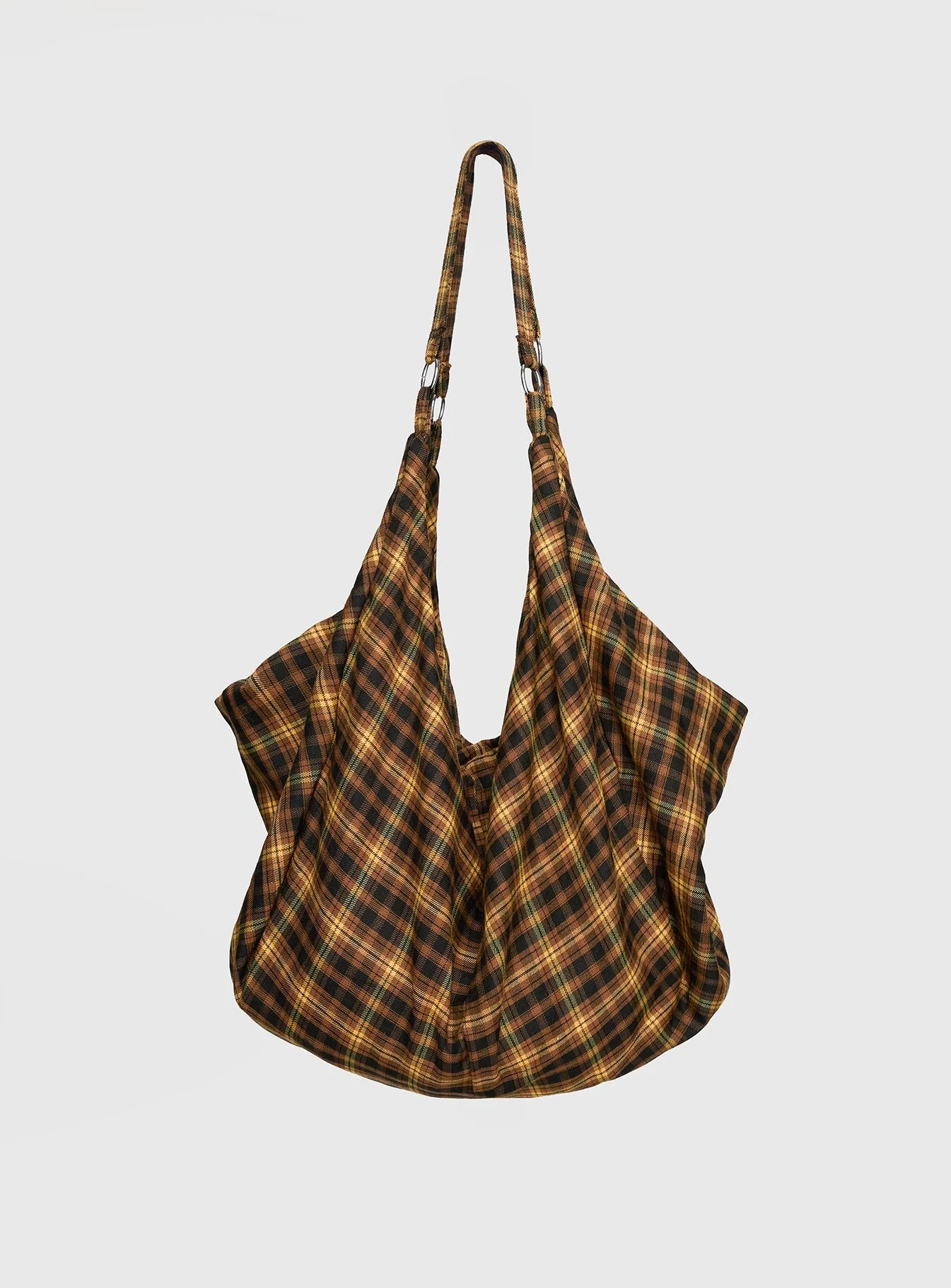 Catch Up Oversized Tote Bag Yellow Check - Image 2
