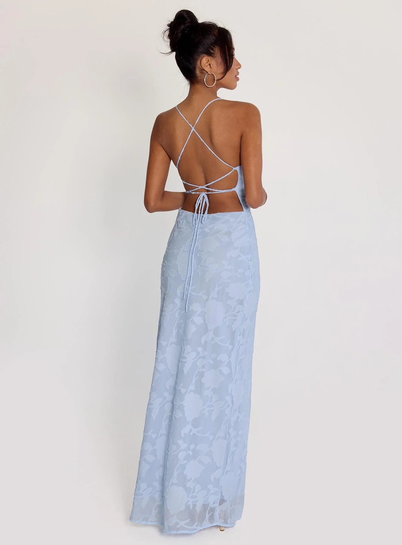 Celena Maxi Dress Blue Burnout - Image 4