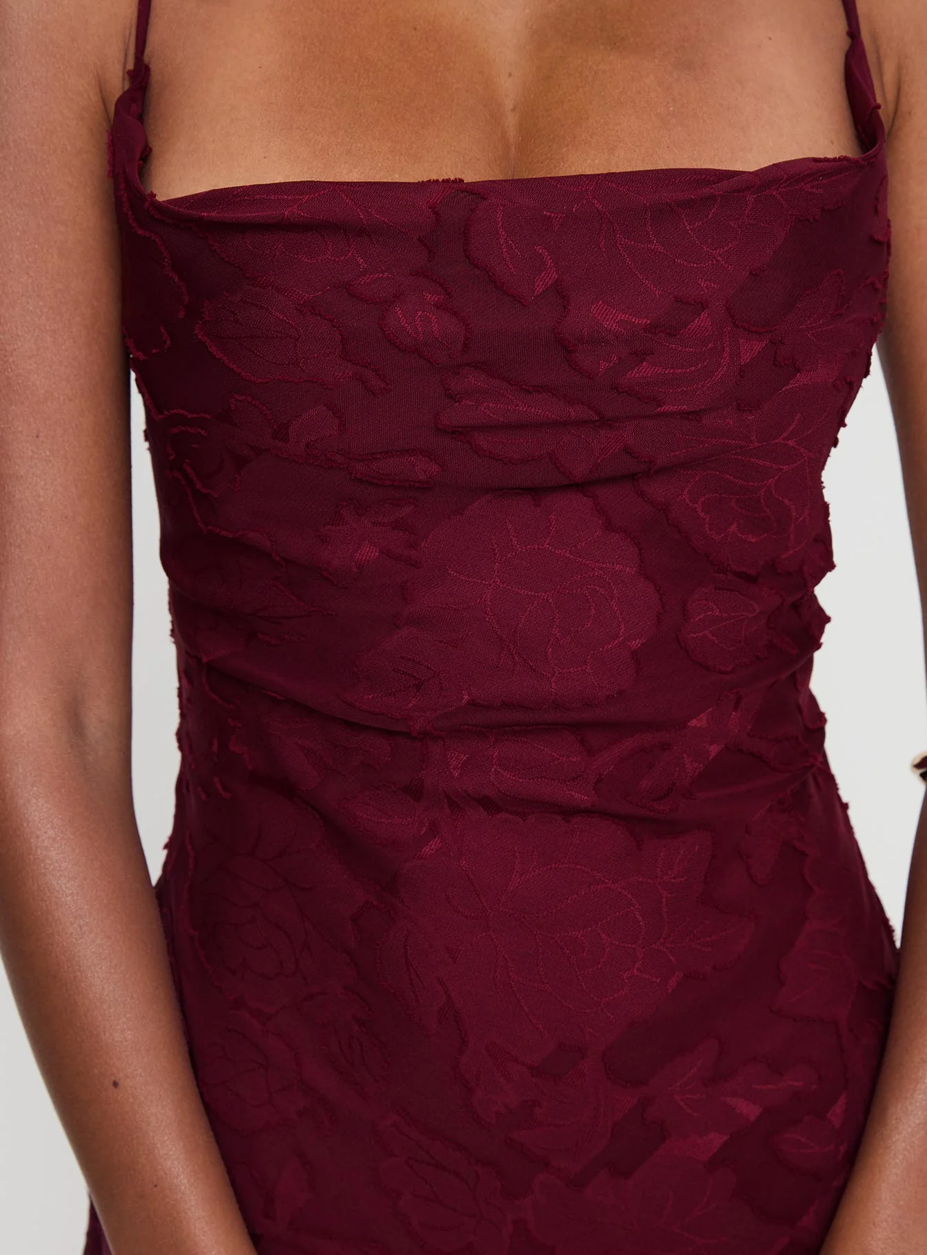 Celena Maxi Dress Burgundy Burnout - Image 5