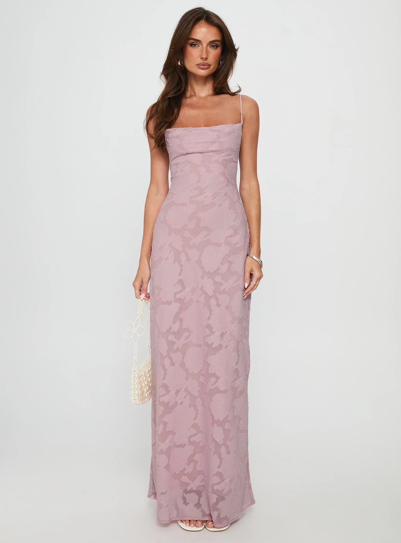 Celena Maxi Dress Light Pink Burnout - Image 7