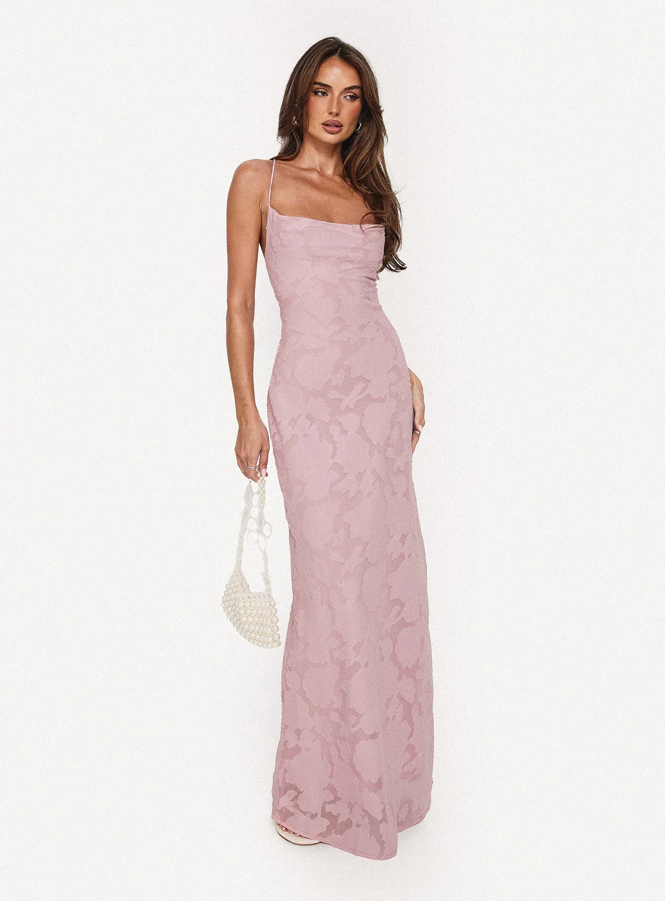 Celena Maxi Dress Light Pink Burnout - Image 8