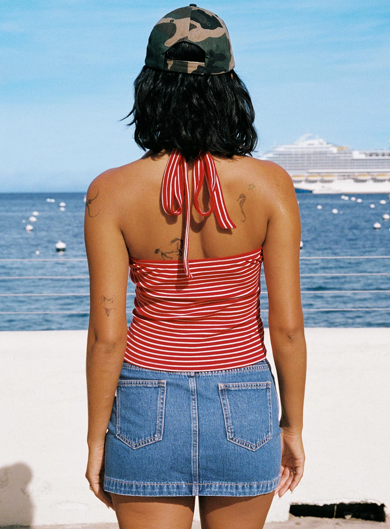 Chameleon Halter Top Red Stripe - Image 4