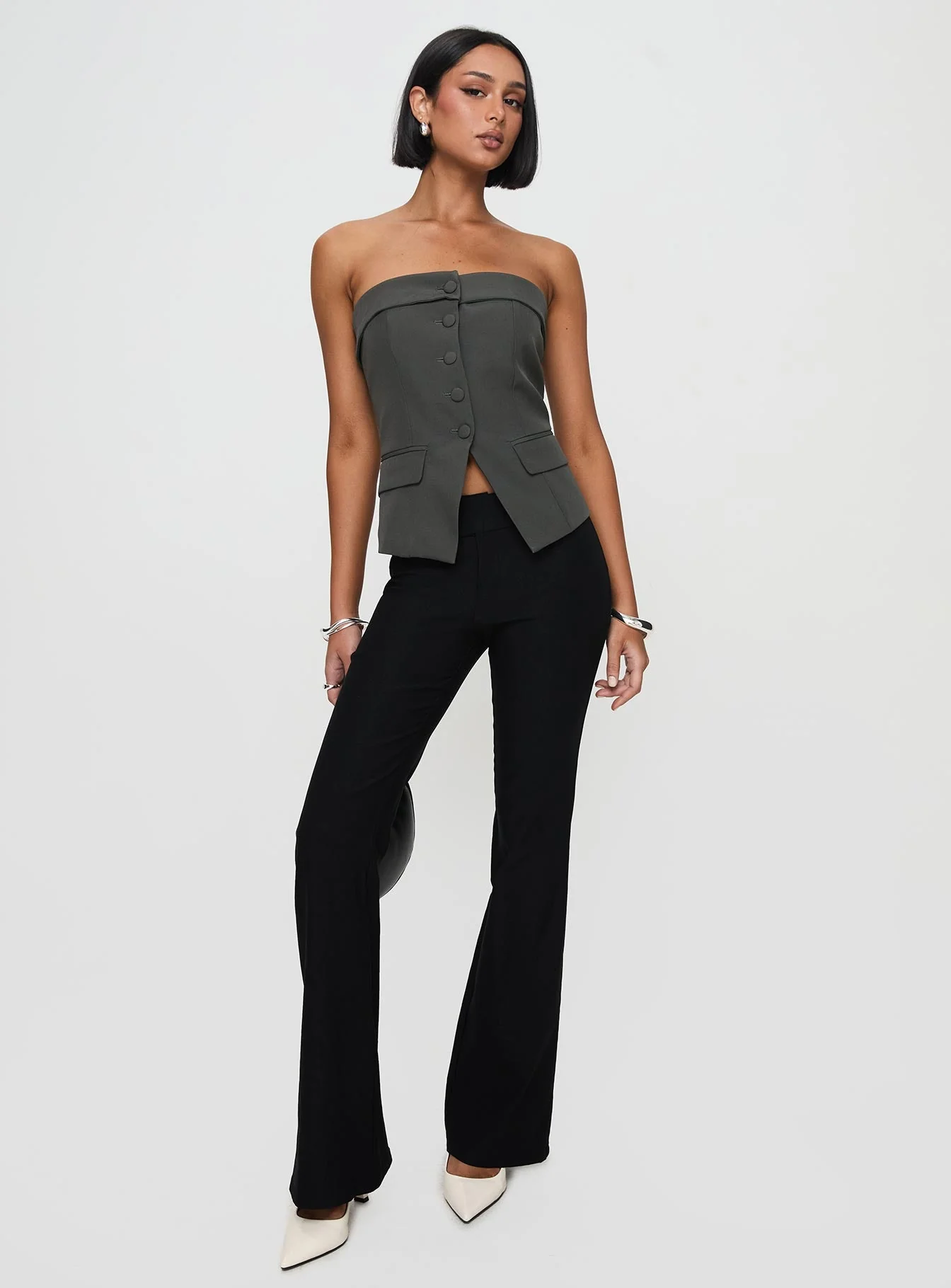 Change It Up Strapless Top Grey - Image 3