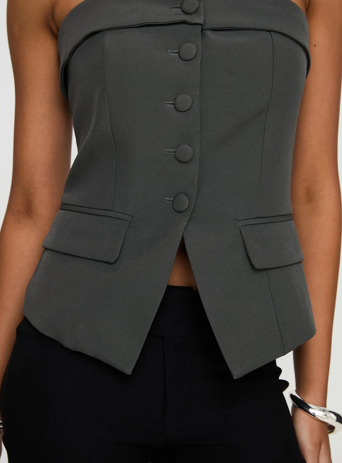Change It Up Strapless Top Grey - Image 6