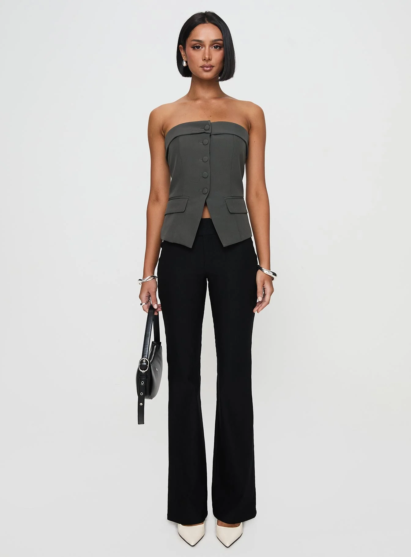 Change It Up Strapless Top Grey - Image 7