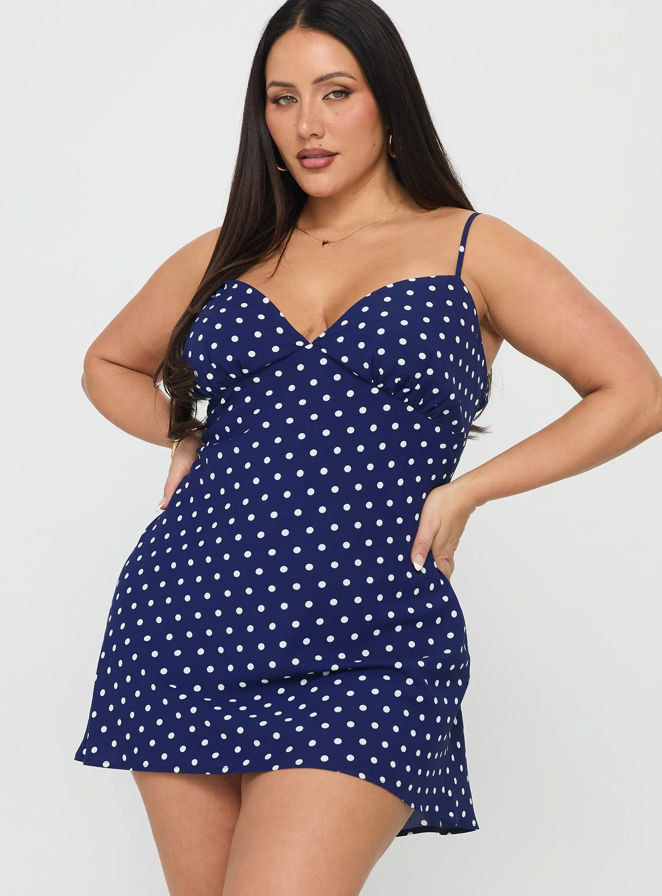 Chara Mini Dress Navy Curve - Image 2