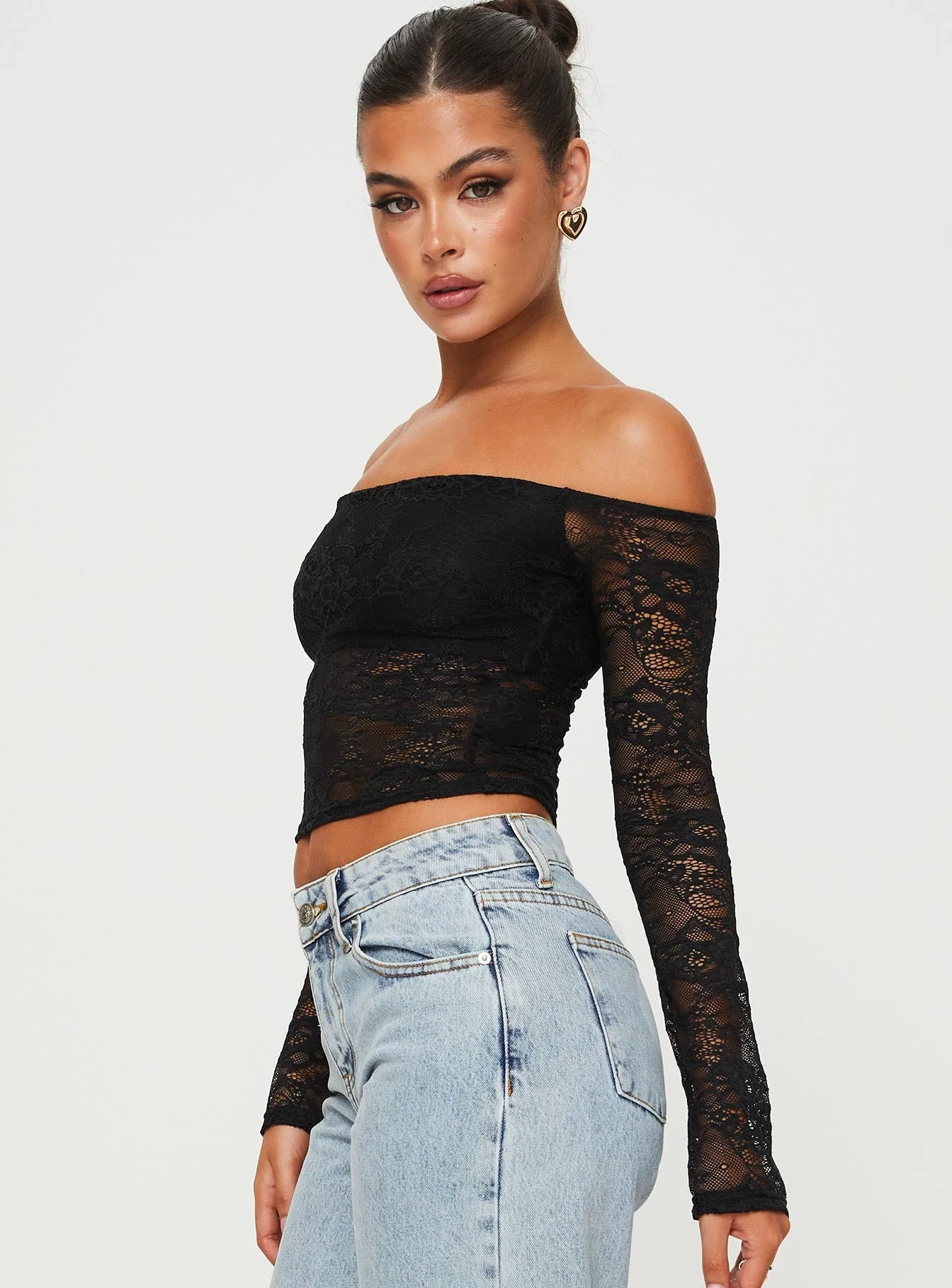 Charet Off The Shoulder Top Black - Image 4