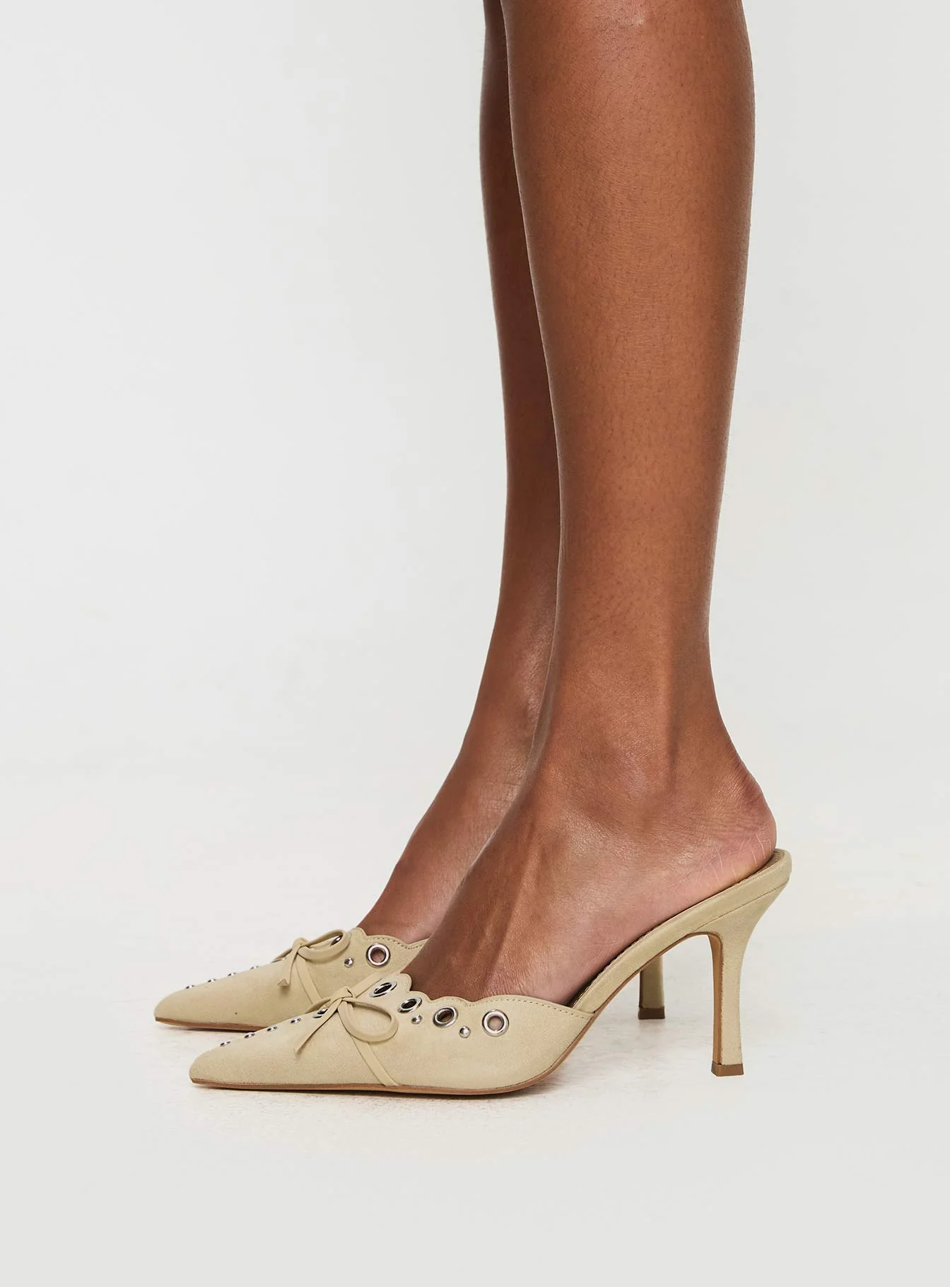 Charisma Pointed Toe Heels Taupe - Image 3