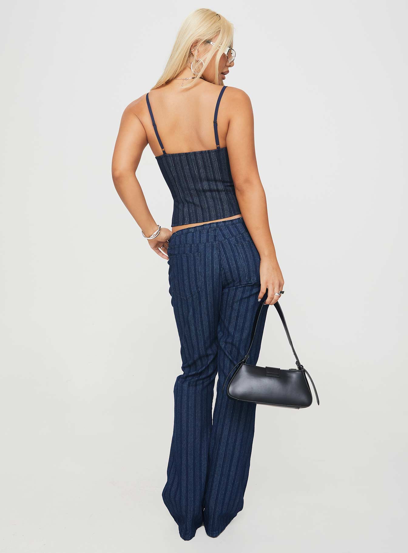 Charismatic Low Rise Flared Jeans Dark Pinstripe - Image 6