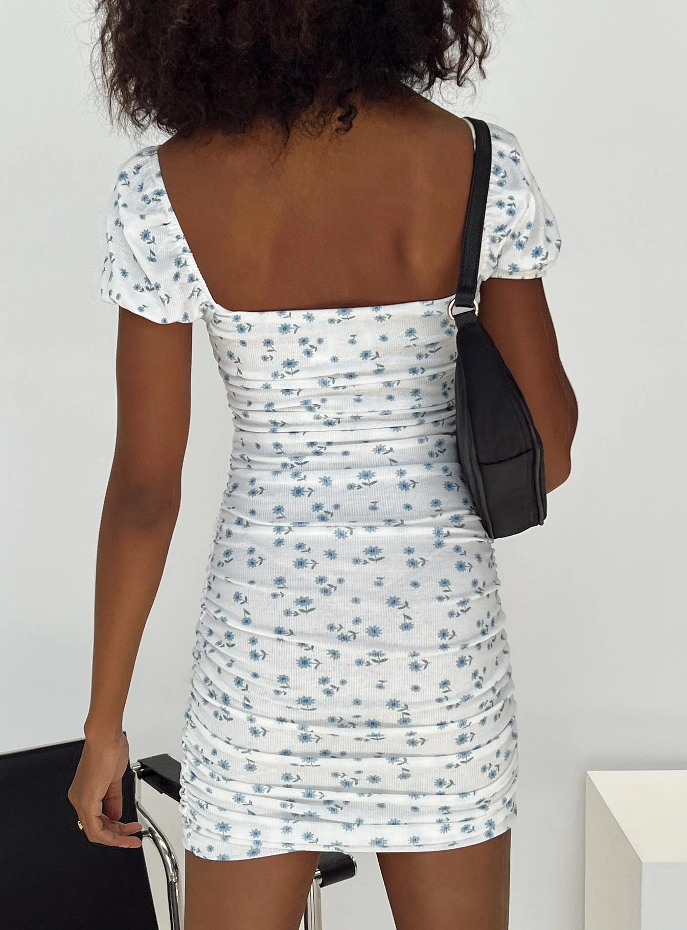 Charvi Mini Dress Blue Floral - Image 4