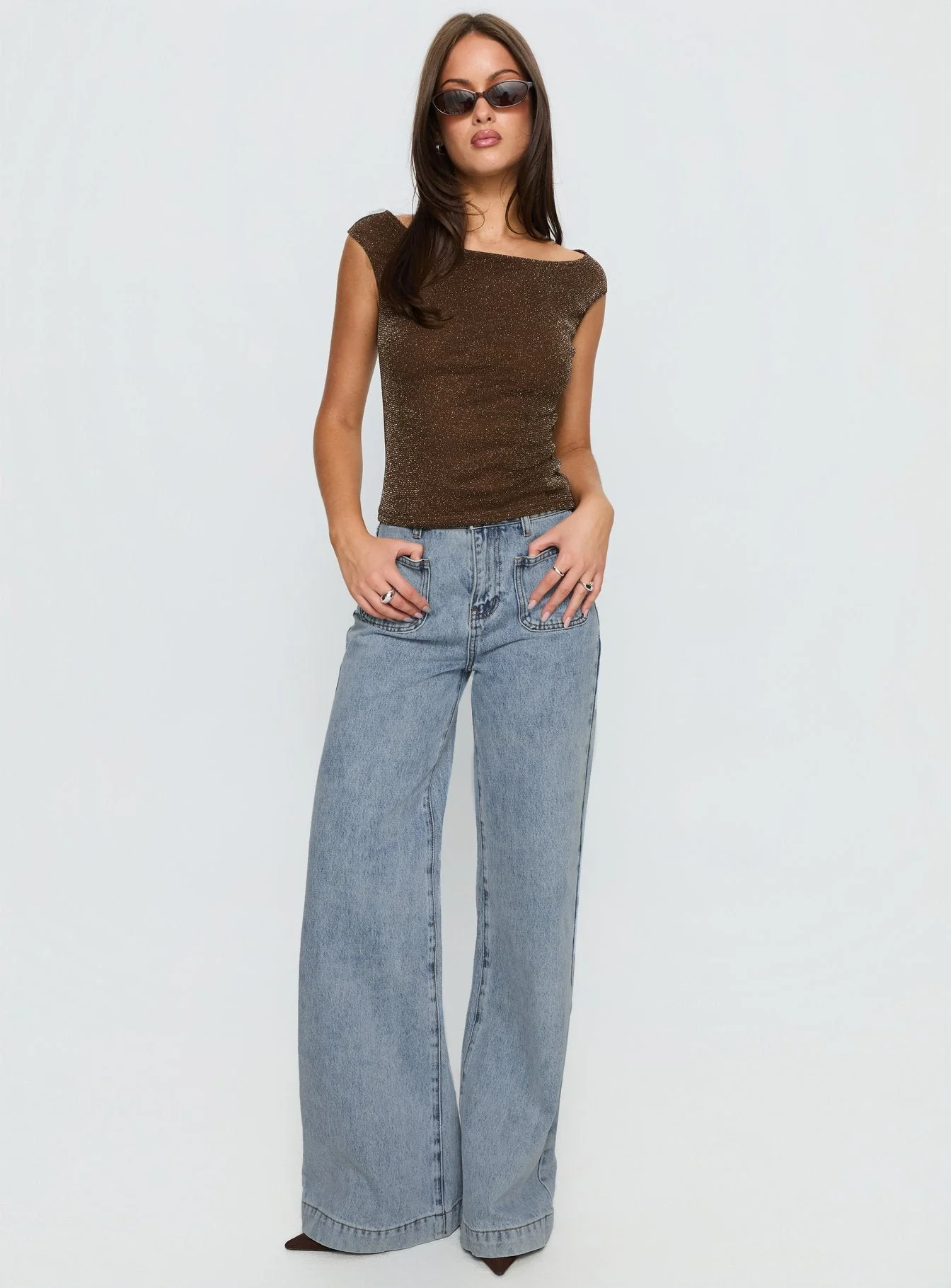 Cheirosa Off Shoulder Top Brown Shimmer - Image 3
