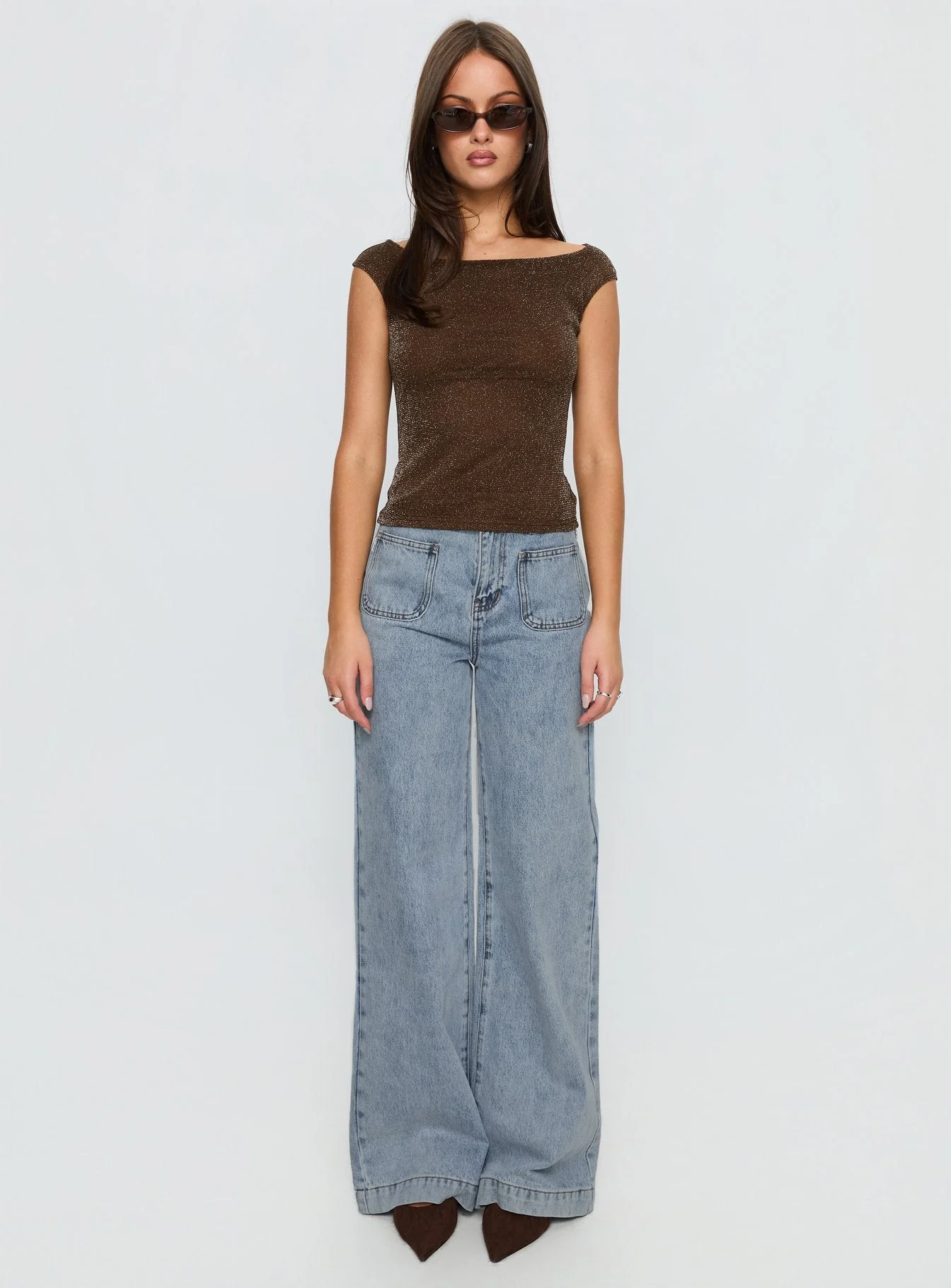 Cheirosa Off Shoulder Top Brown Shimmer - Image 7