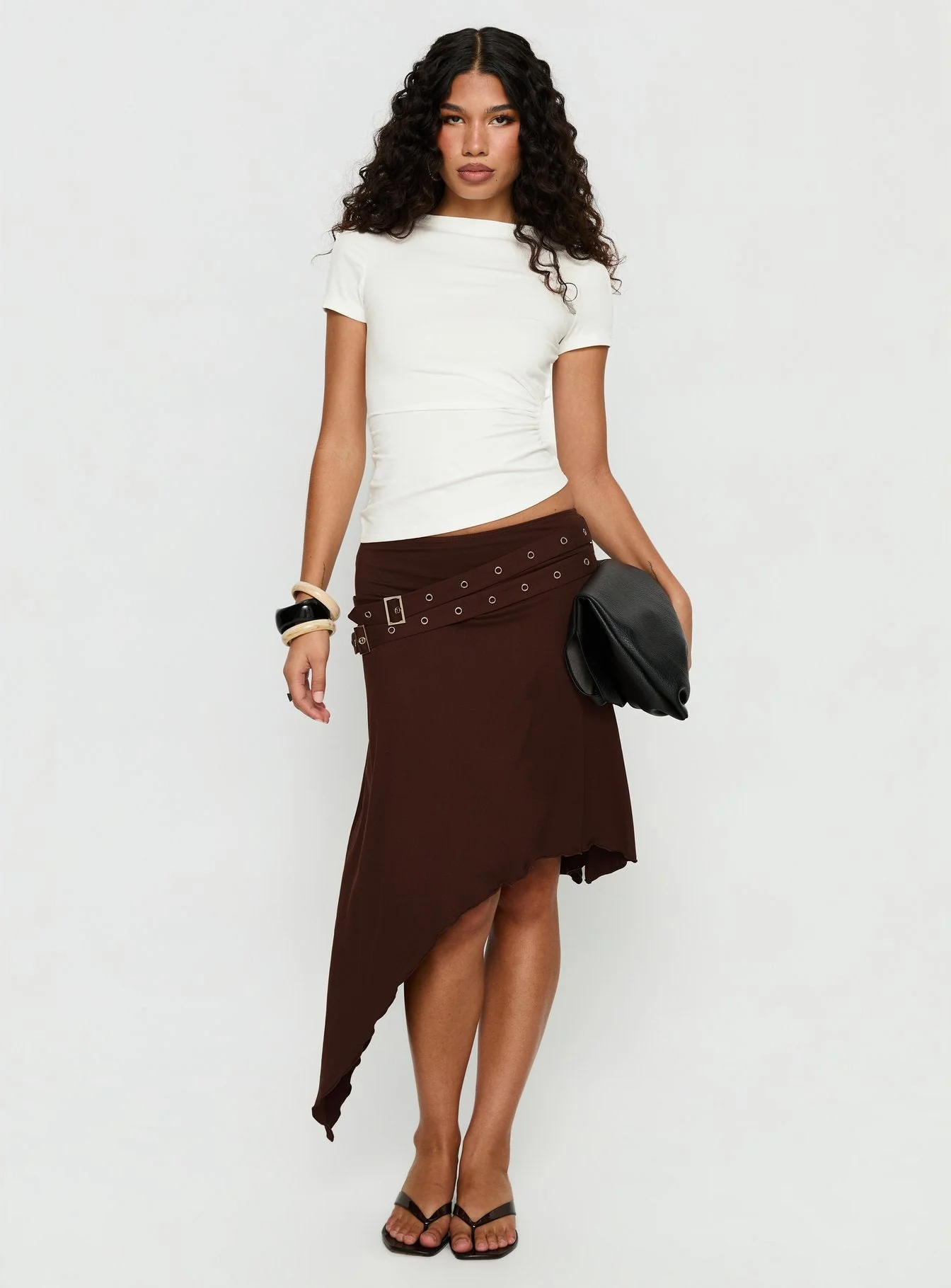 Chelese Cut Out Ruched Top White - Image 3