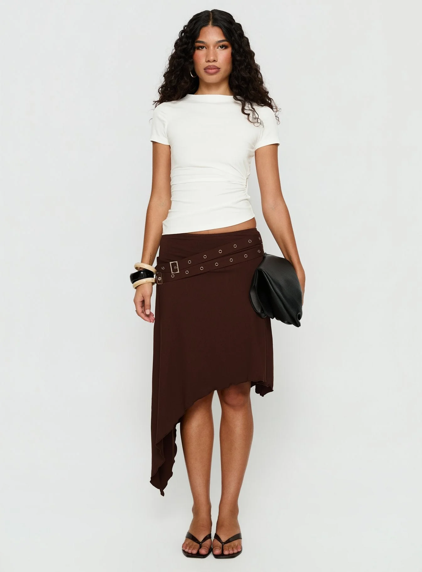 Chelese Cut Out Ruched Top White - Image 7