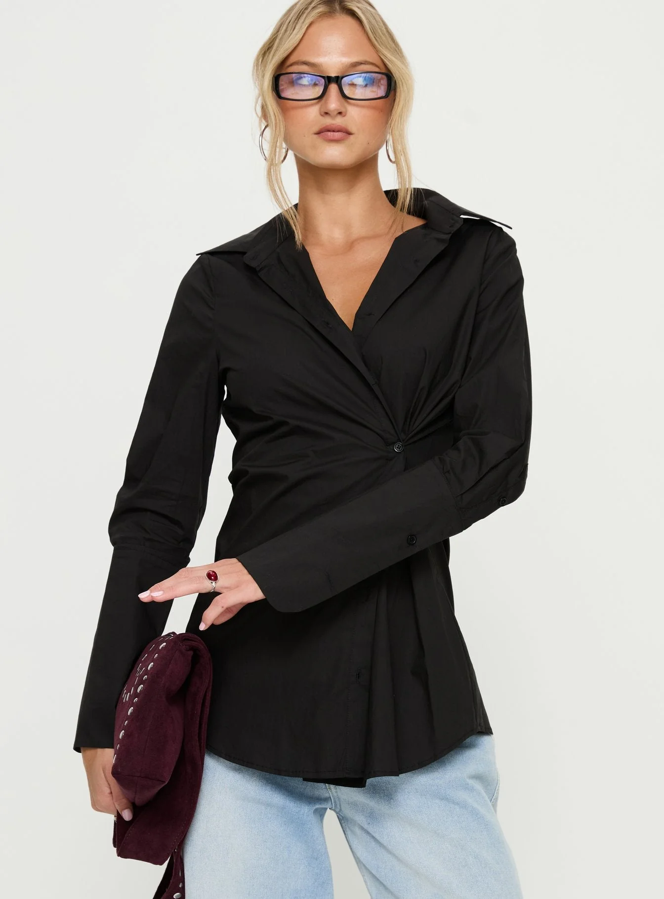 Nitsa Long Sleeve Shirt Black - Image 2