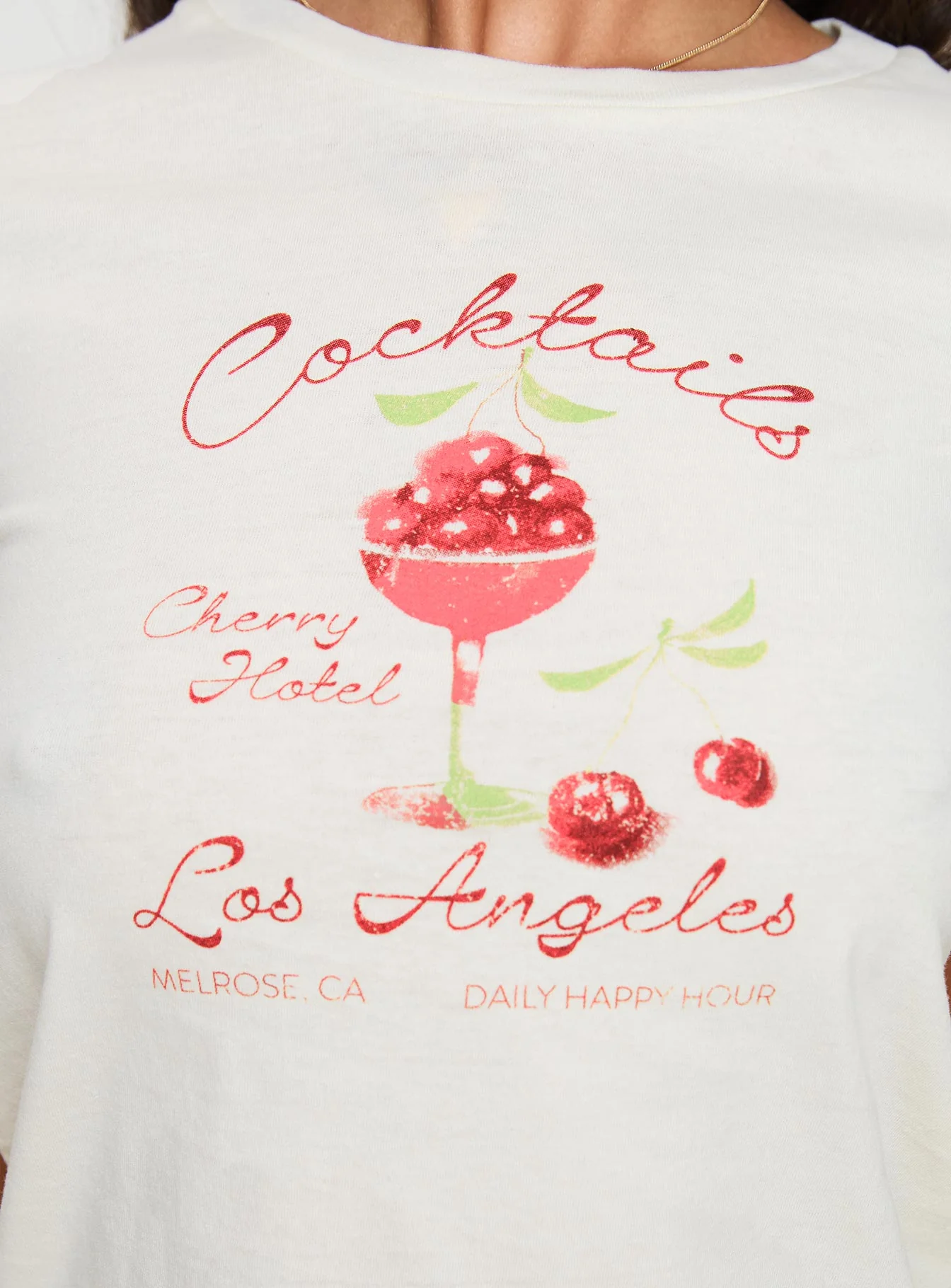 Cherry Cocktails Tee Cream - Image 6
