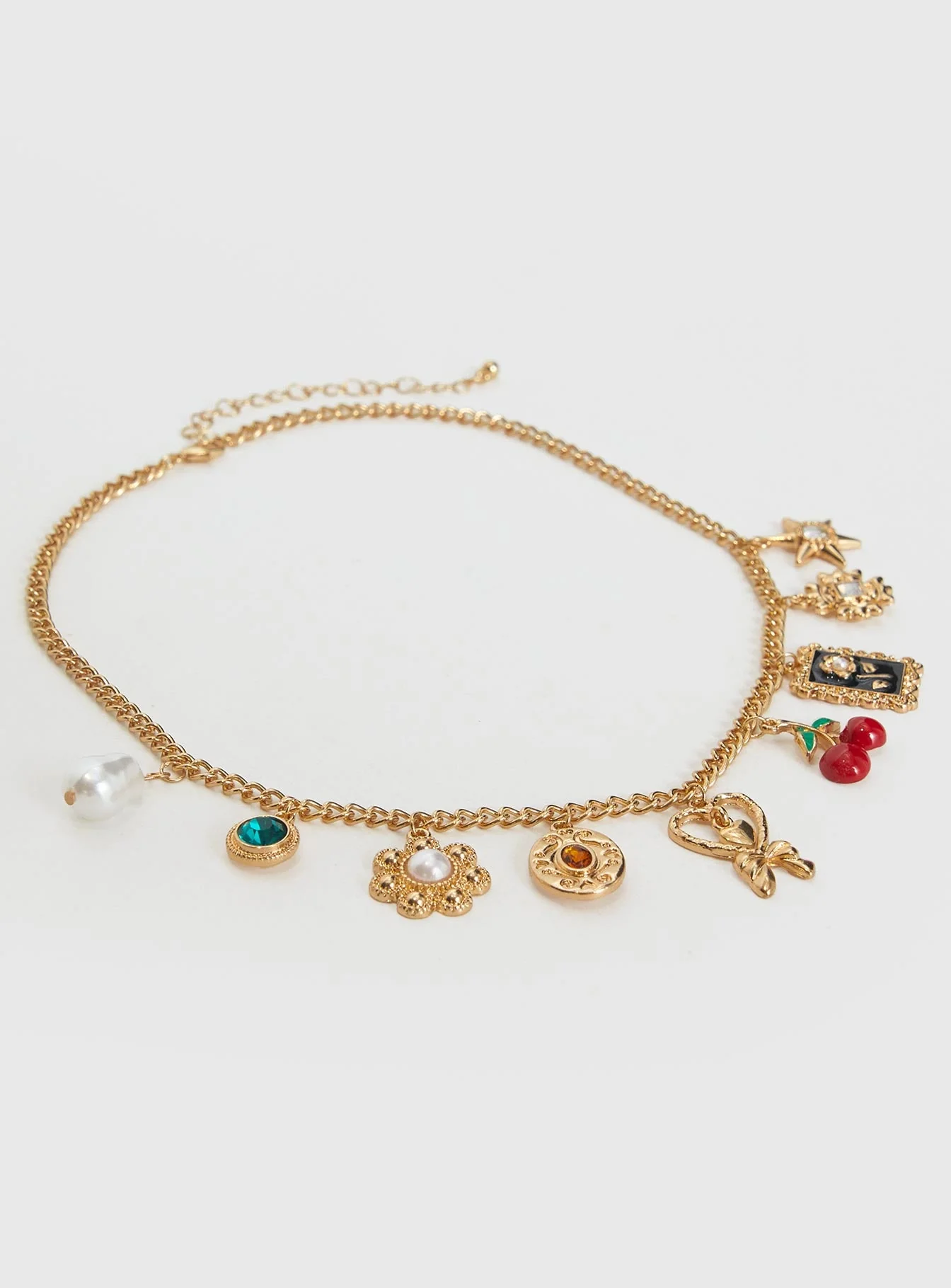 Cherry Dreams Charm Necklace Gold - Image 3