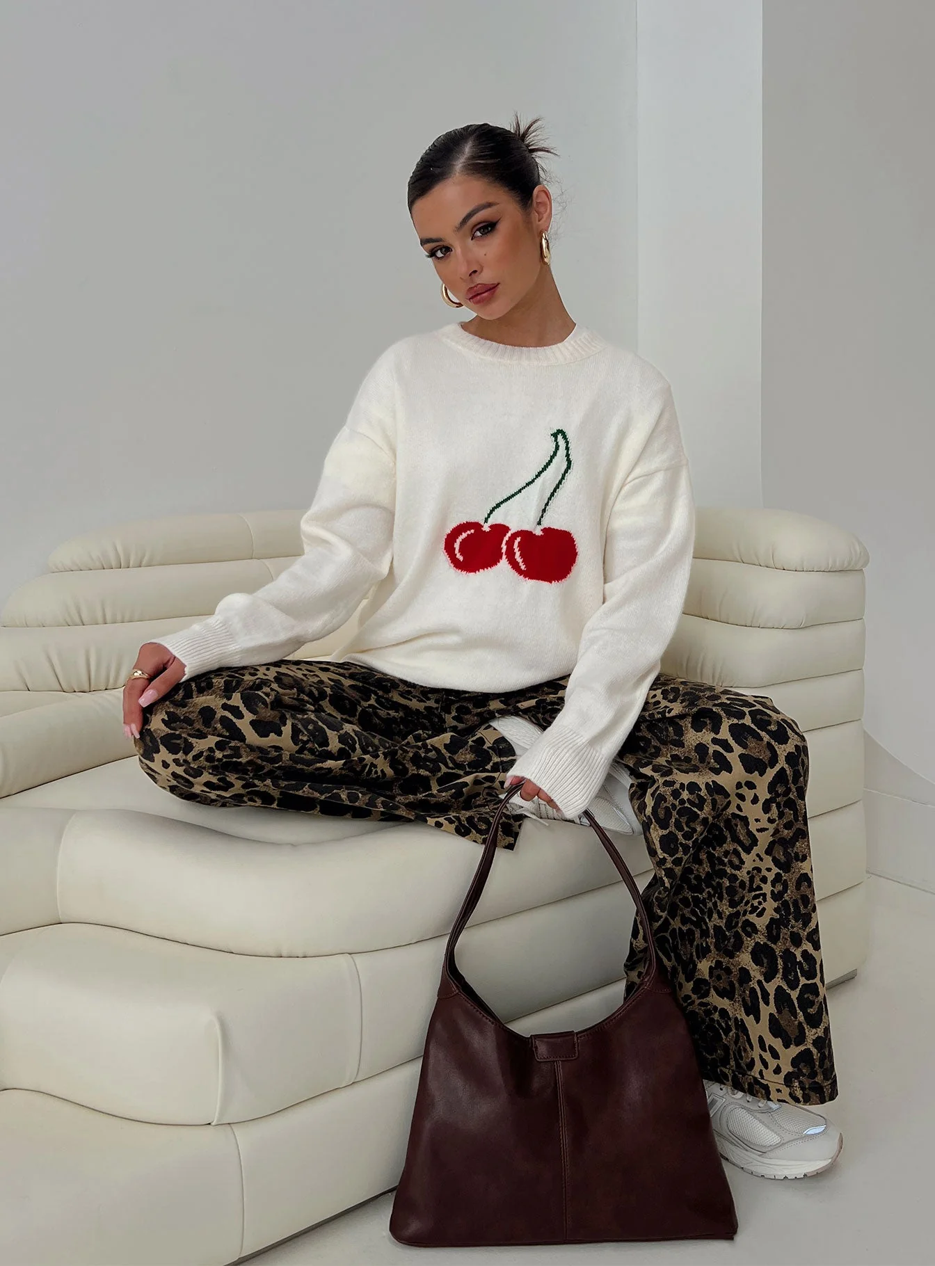Cherry Dreams Knit Jumper Cream - Image 9