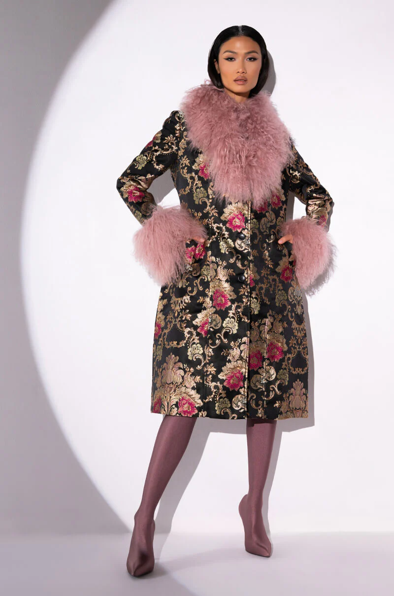 CHERRY LANE BROCADE TRENCH WITH MOHAIR FUR - Image 12