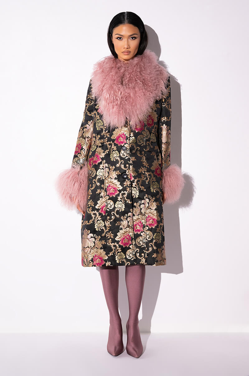 CHERRY LANE BROCADE TRENCH WITH MOHAIR FUR - Image 14