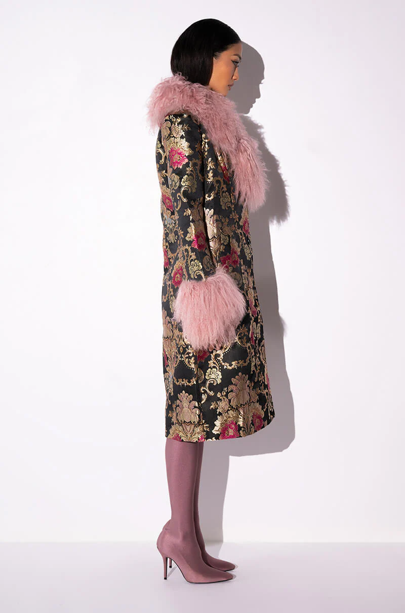CHERRY LANE BROCADE TRENCH WITH MOHAIR FUR - Image 16
