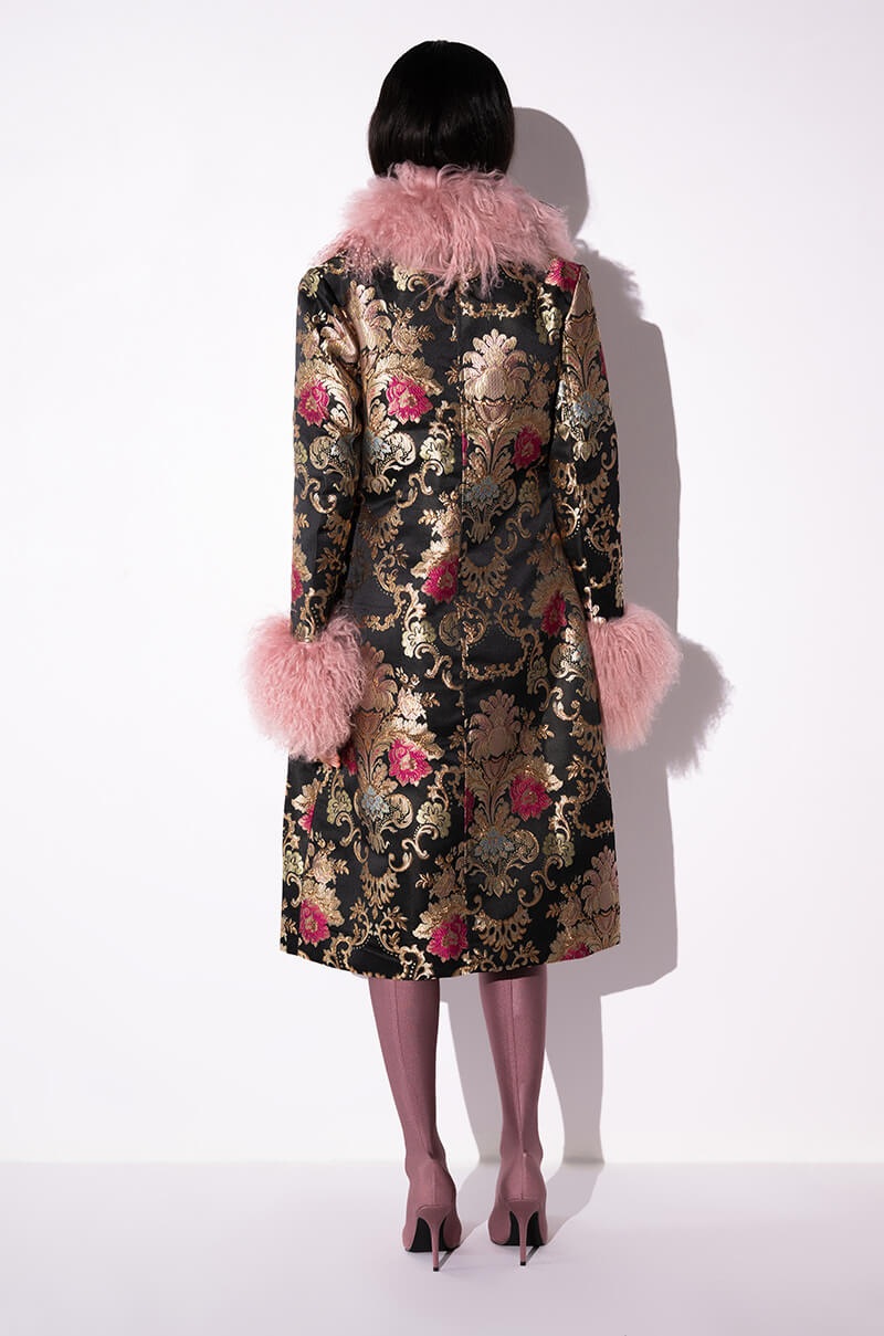 CHERRY LANE BROCADE TRENCH WITH MOHAIR FUR - Image 17