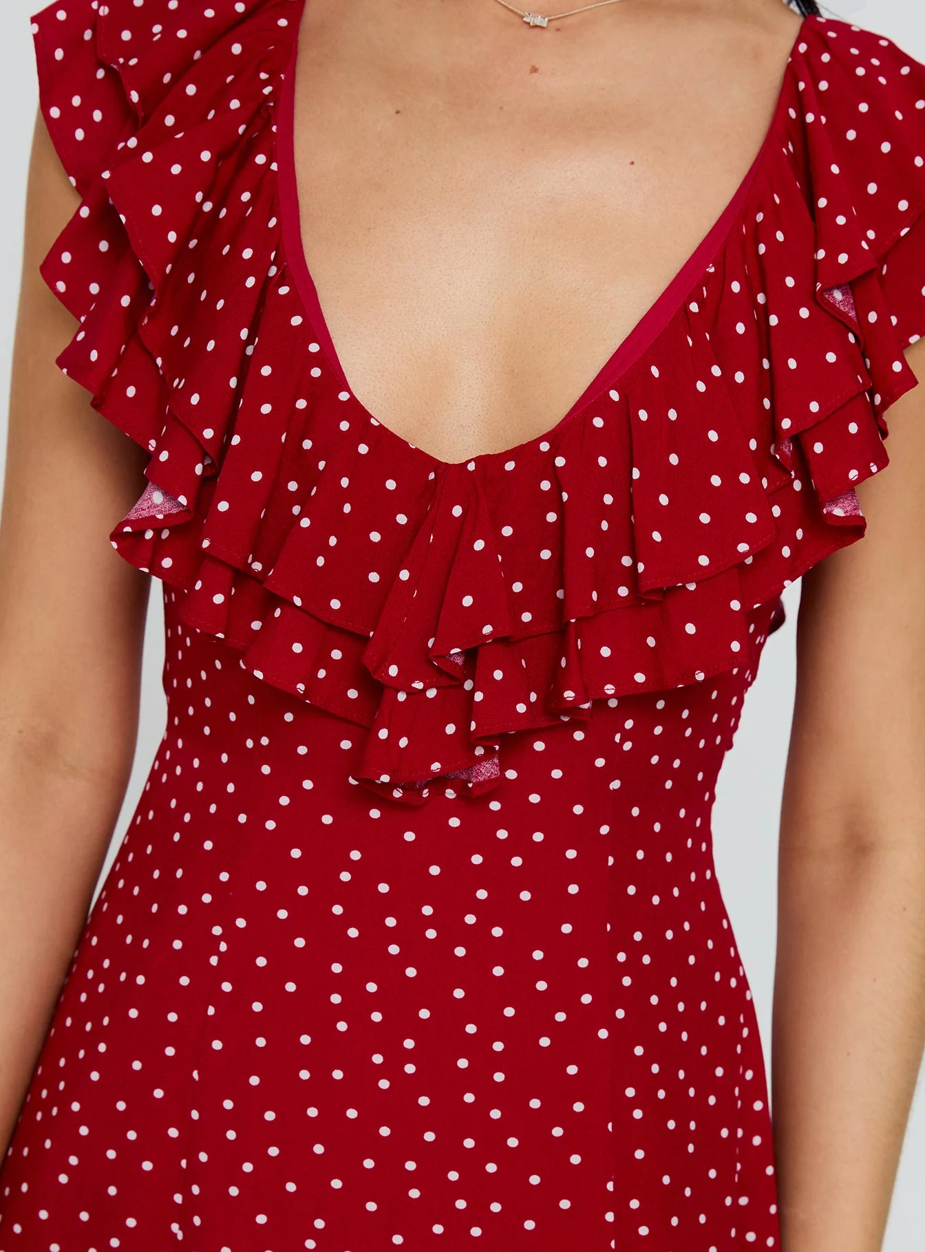 Cherry Schnapps Flutter Mini Dress Red Polka - Image 6