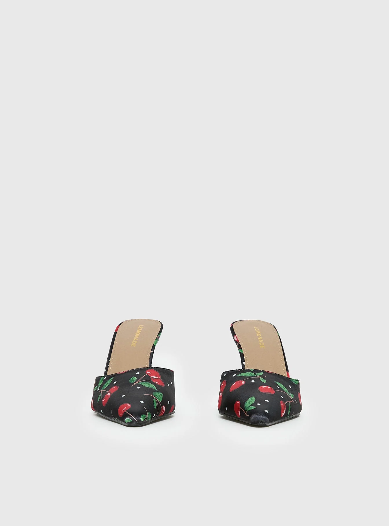 Cherry Season Pointed Toe Heels Black Multi - Image 4