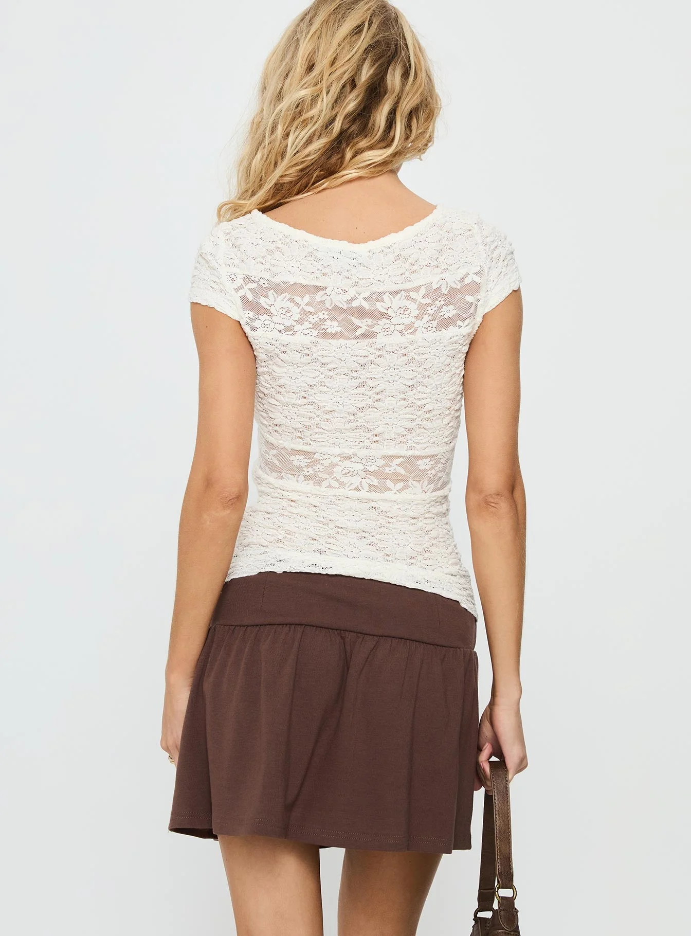 Chevelle Jersey Mini Skirt Chocolate - Image 5