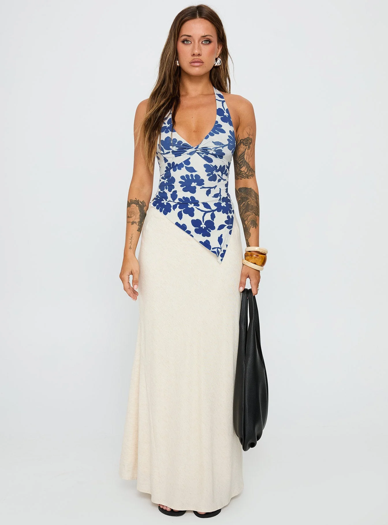 Chilli Halter Top Blue Floral - Image 6