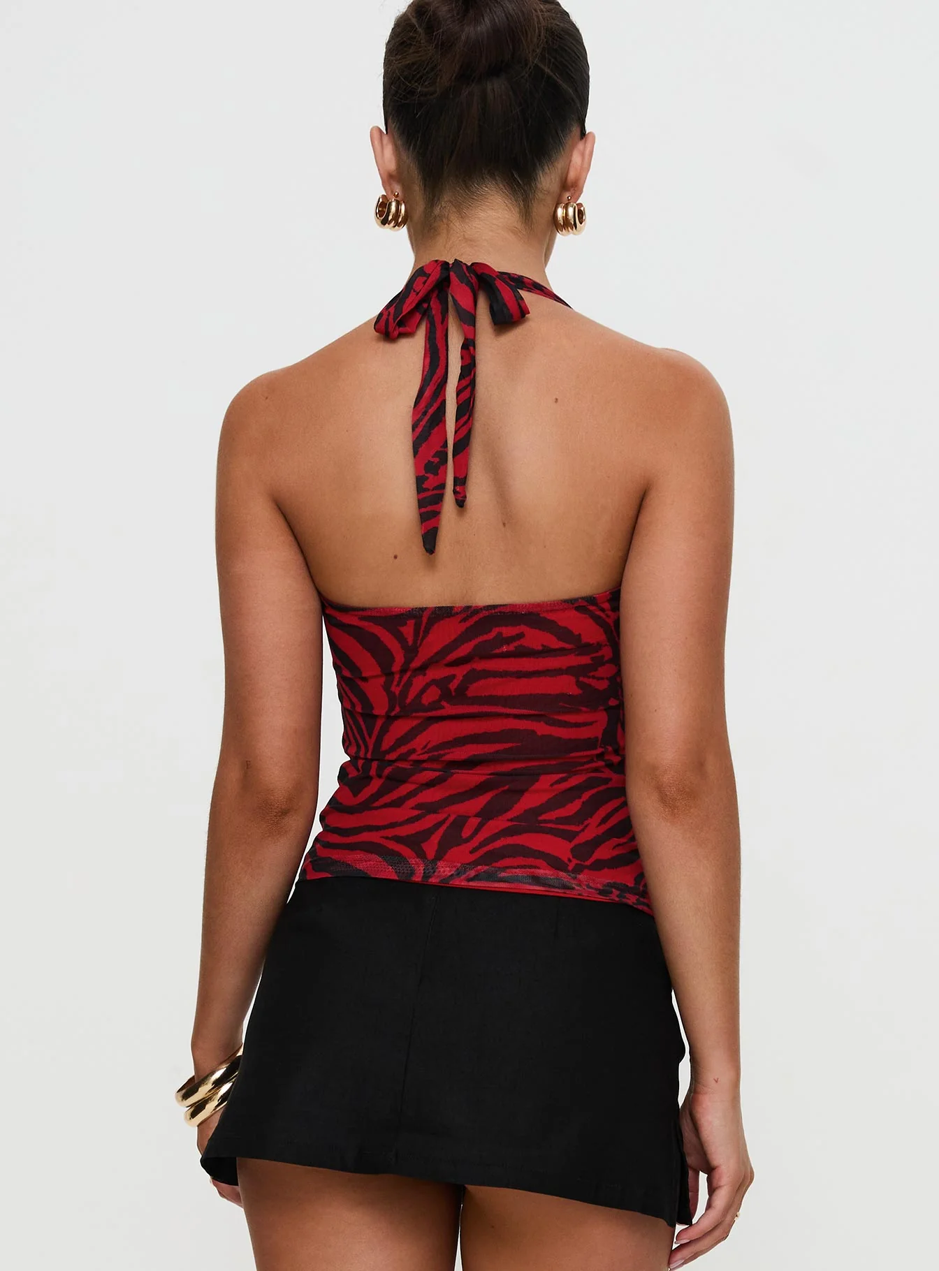 Cielo Mesh Halter Top Red Zebra - Image 10