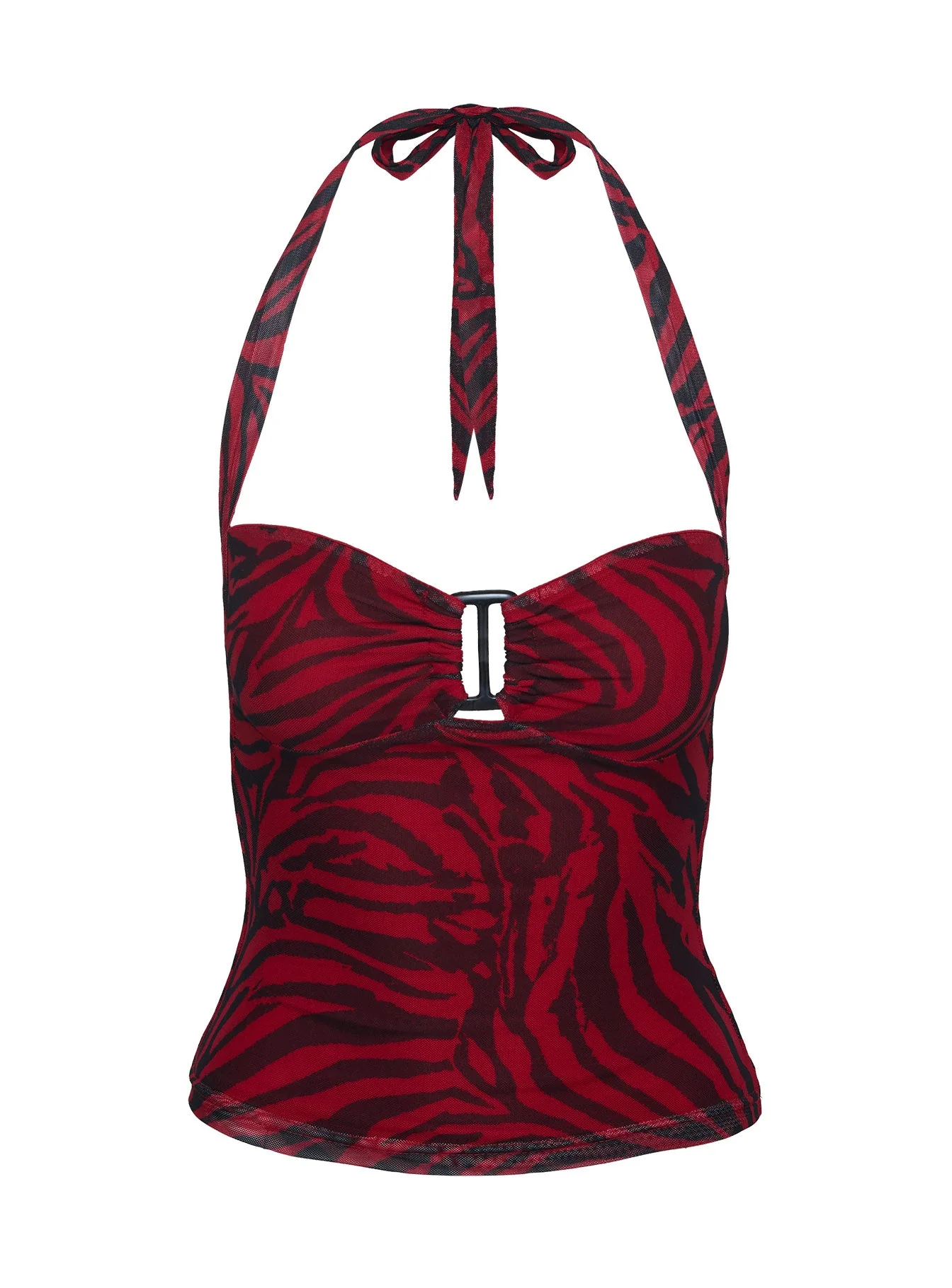 Cielo Mesh Halter Top Red Zebra - Image 13