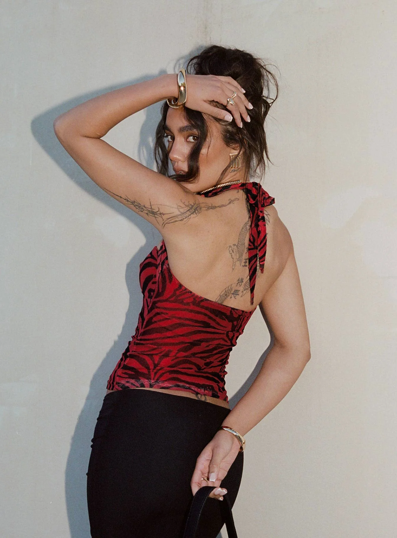 Cielo Mesh Halter Top Red Zebra - Image 5