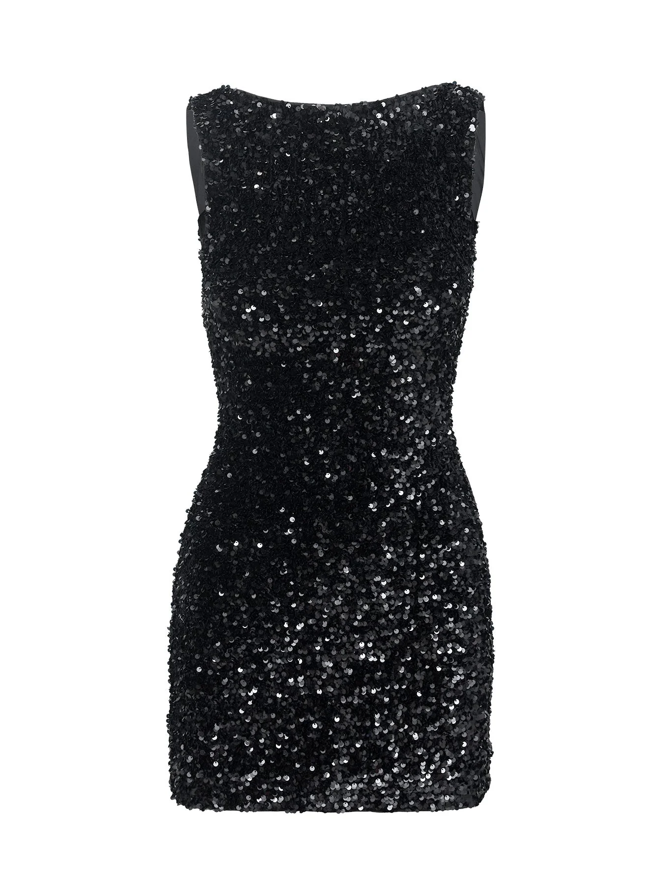 Cinematic Sequin Mini Dress Black - Image 5