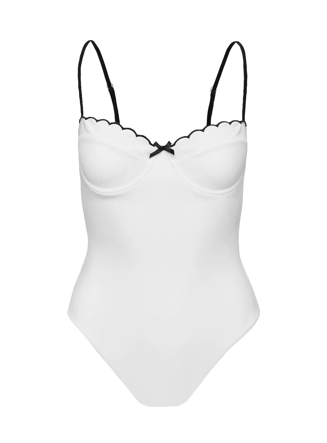 Claryssa Scallop One Piece White / Black - Image 4