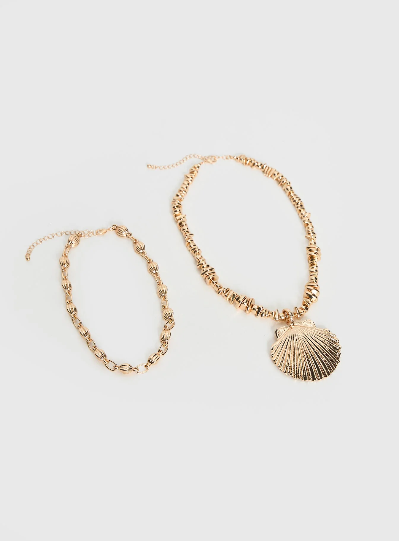 Clear Vision Shell Layered Necklace Gold - Image 3