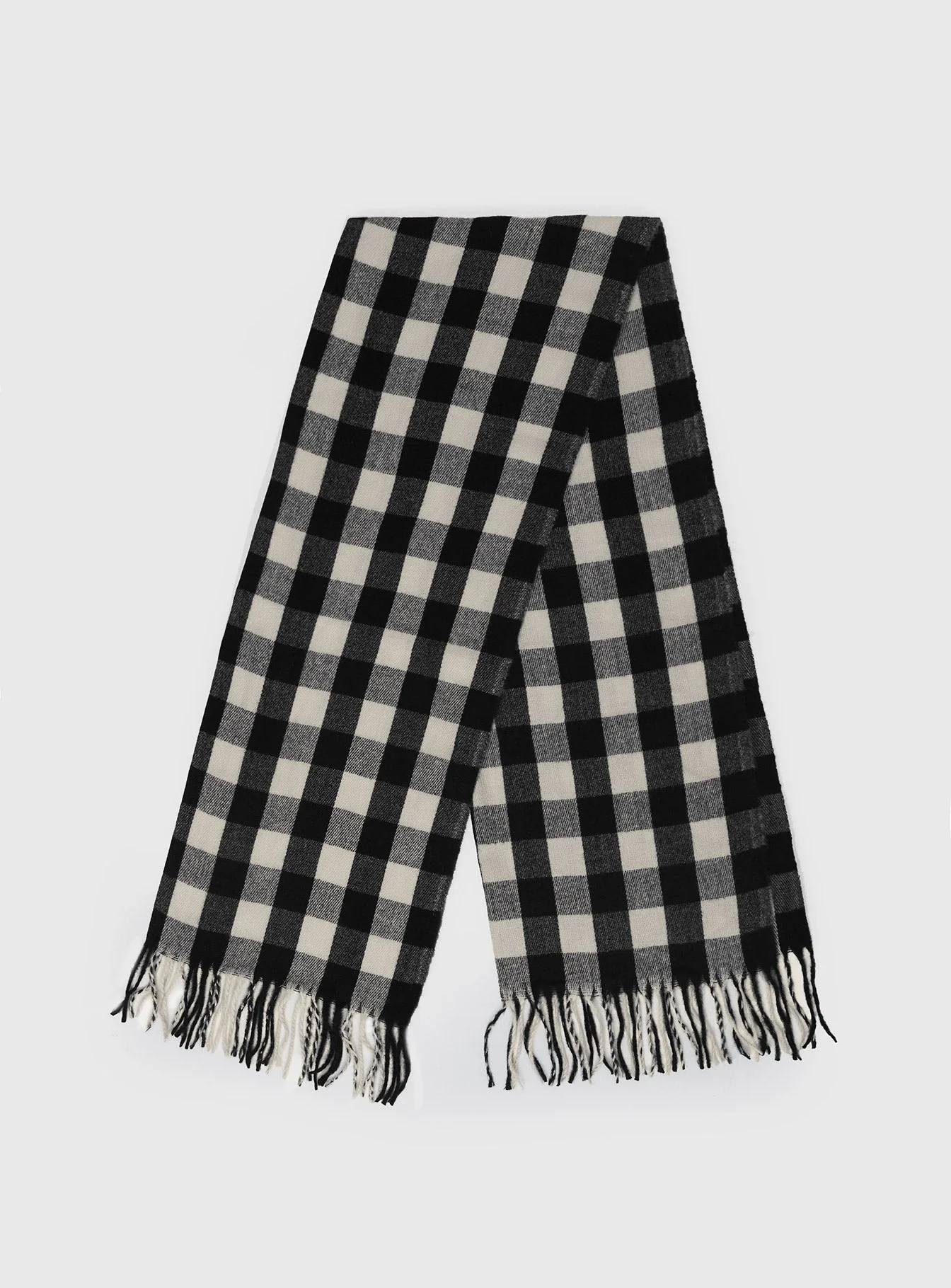 Closed Eyes Scarf Black / White Check - Image 2
