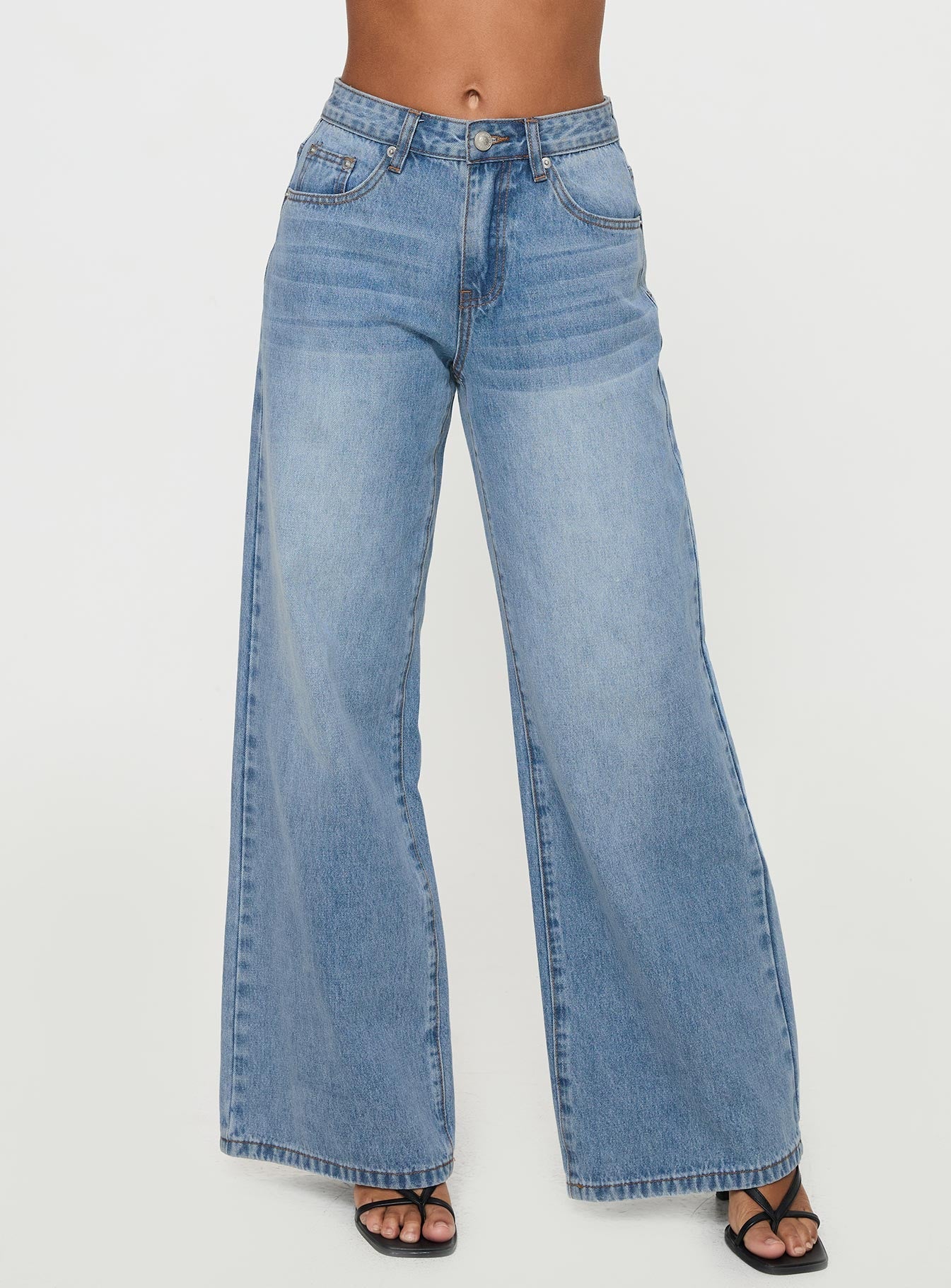 Colemane Mid Rise Flared Jeans Angel Blue - Image 2
