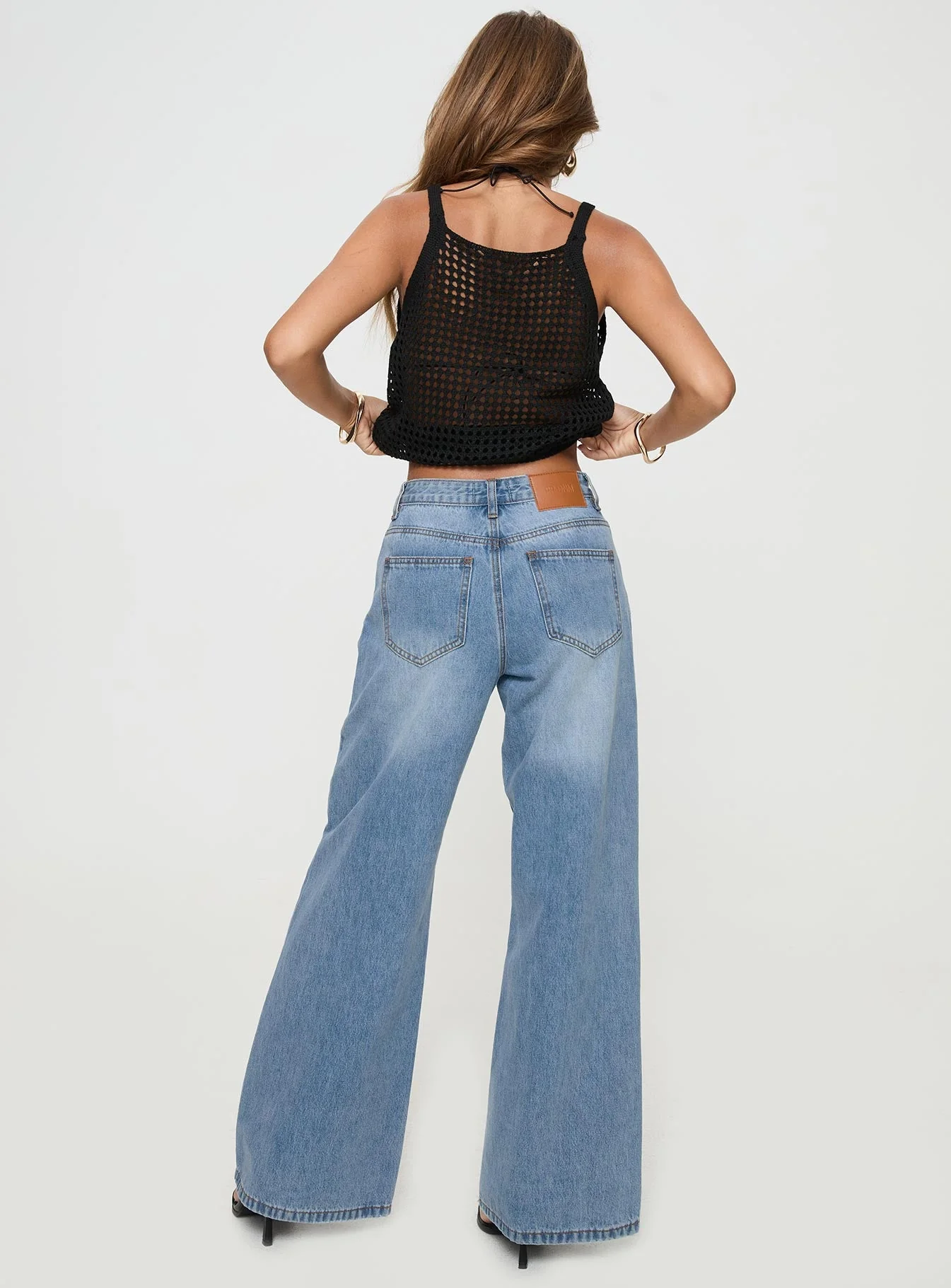 Colemane Mid Rise Flared Jeans Angel Blue - Image 5