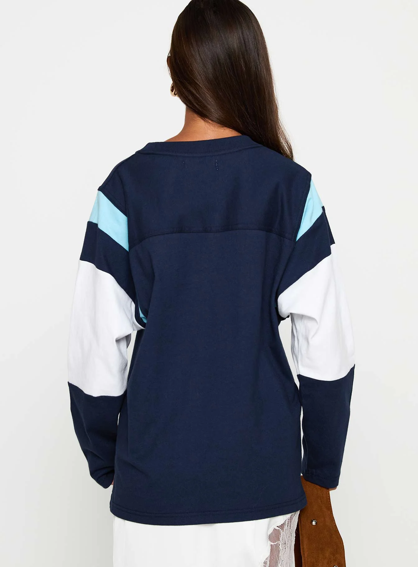 Collegiate Queen Long Sleeved Top Navy - Image 5