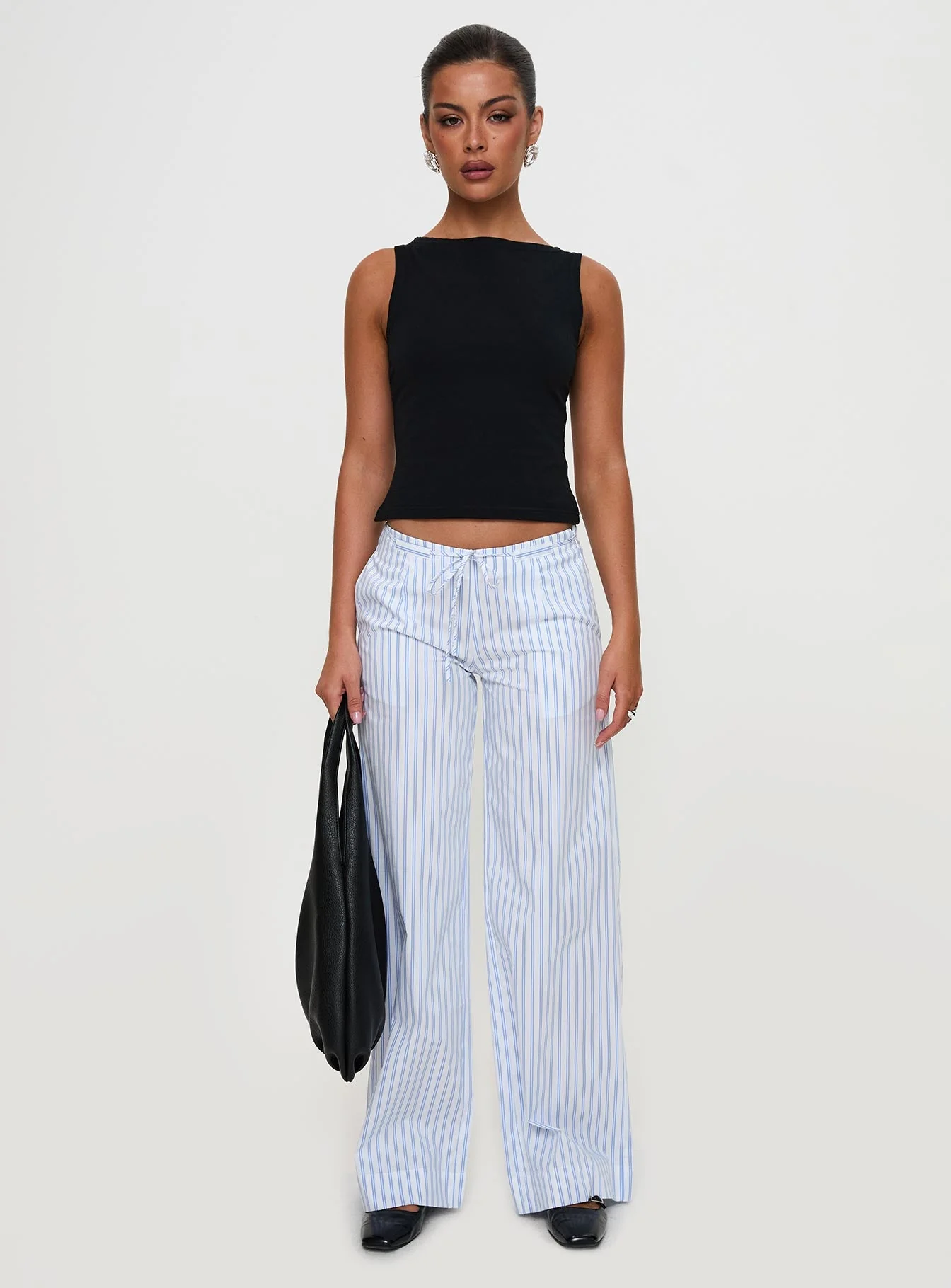 Collied Low Rise Pants Blue / White Stripe - Image 10