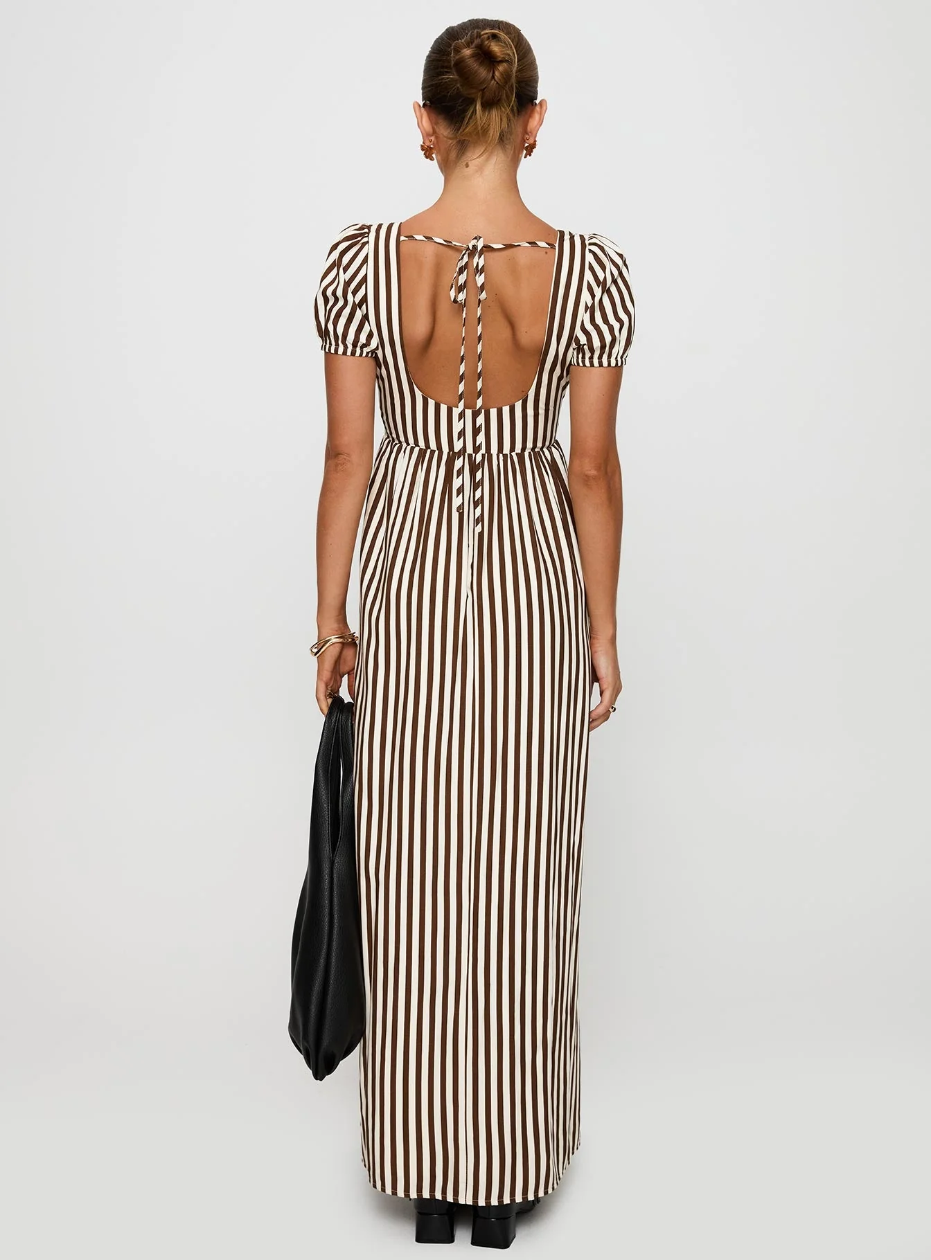 Collyns Maxi Dress Beige Pinstripe - Image 5