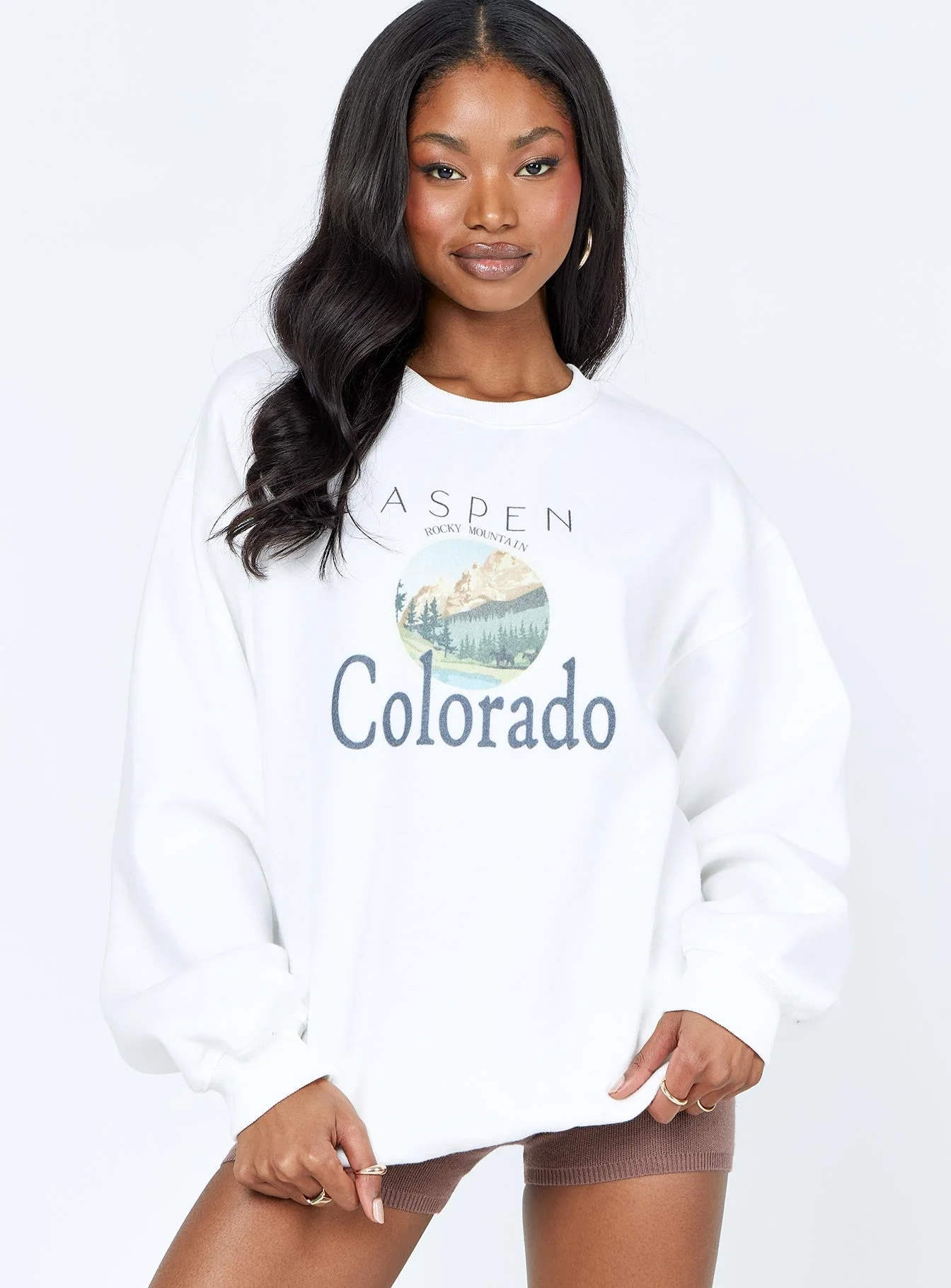 Colorado Oversized Crewneck Sweatshirt White - Image 2