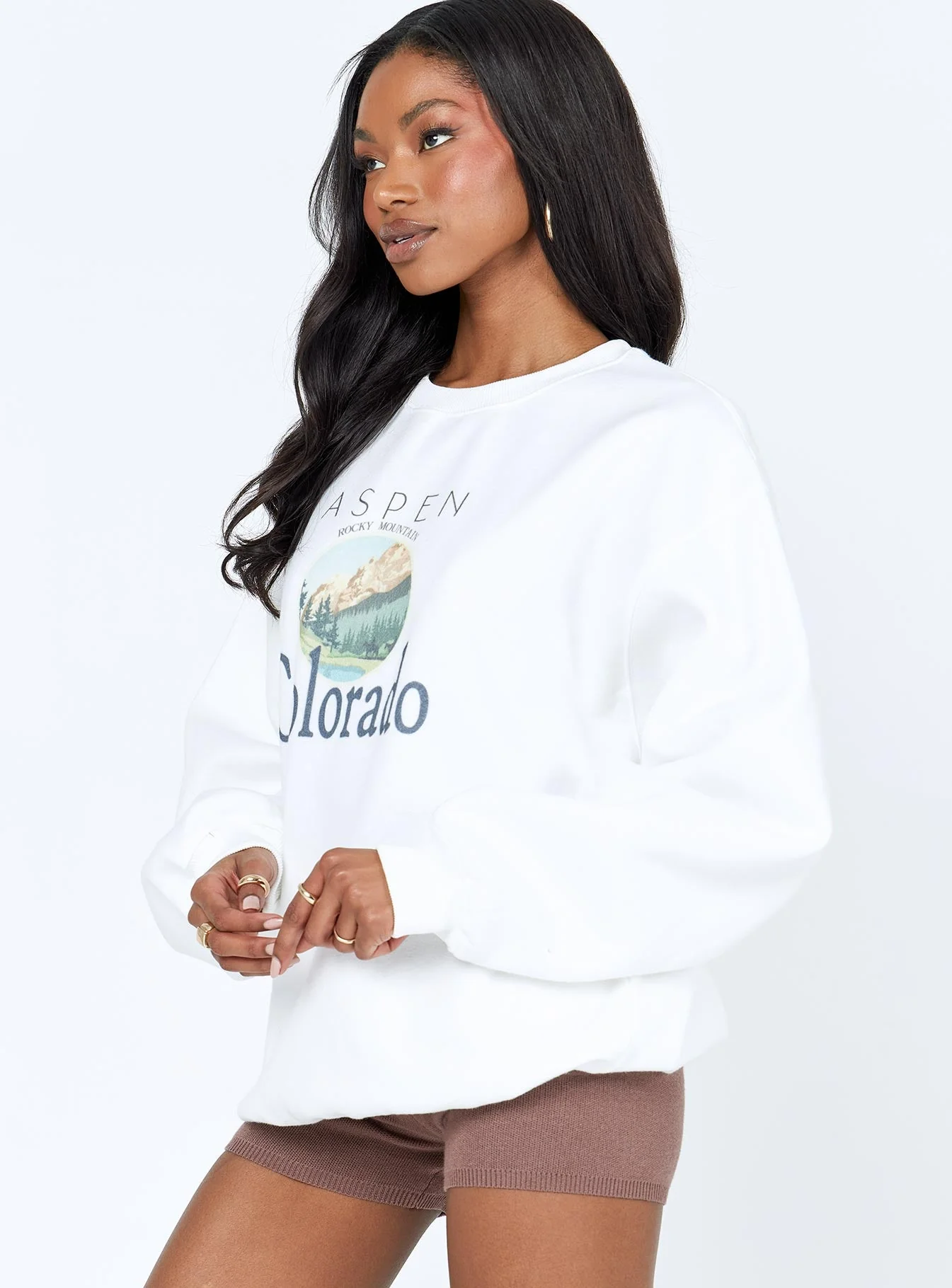 Colorado Oversized Crewneck Sweatshirt White - Image 4