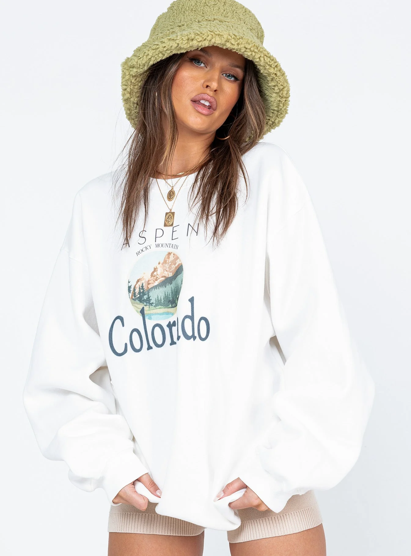 Colorado Oversized Crewneck Sweatshirt White - Image 6