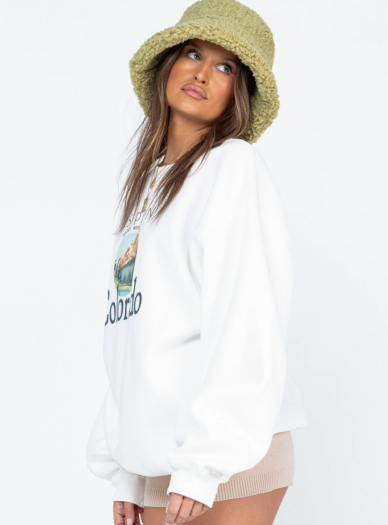 Colorado Oversized Crewneck Sweatshirt White - Image 8