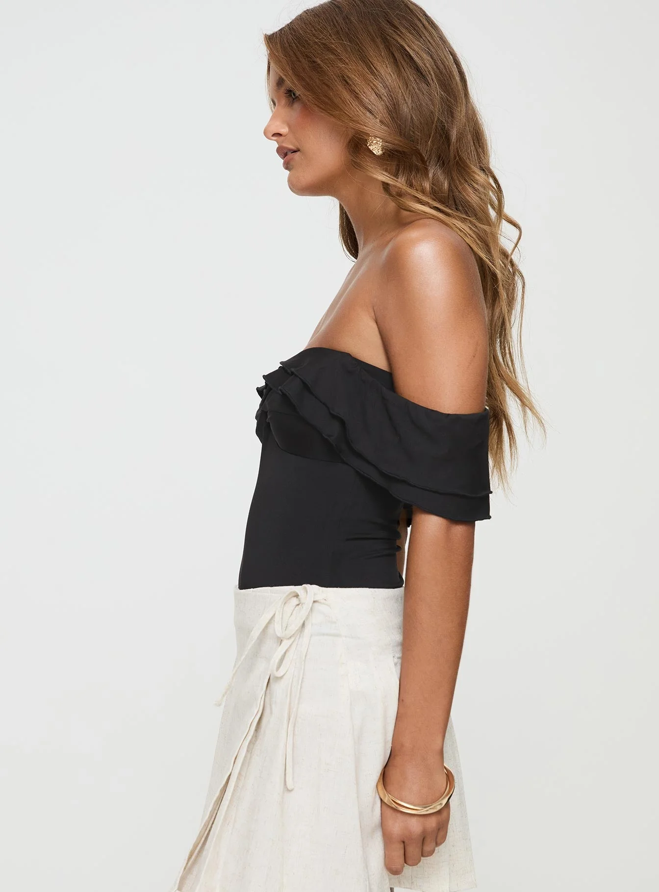 Coming Back Ruffle Bodysuit Black - Image 4