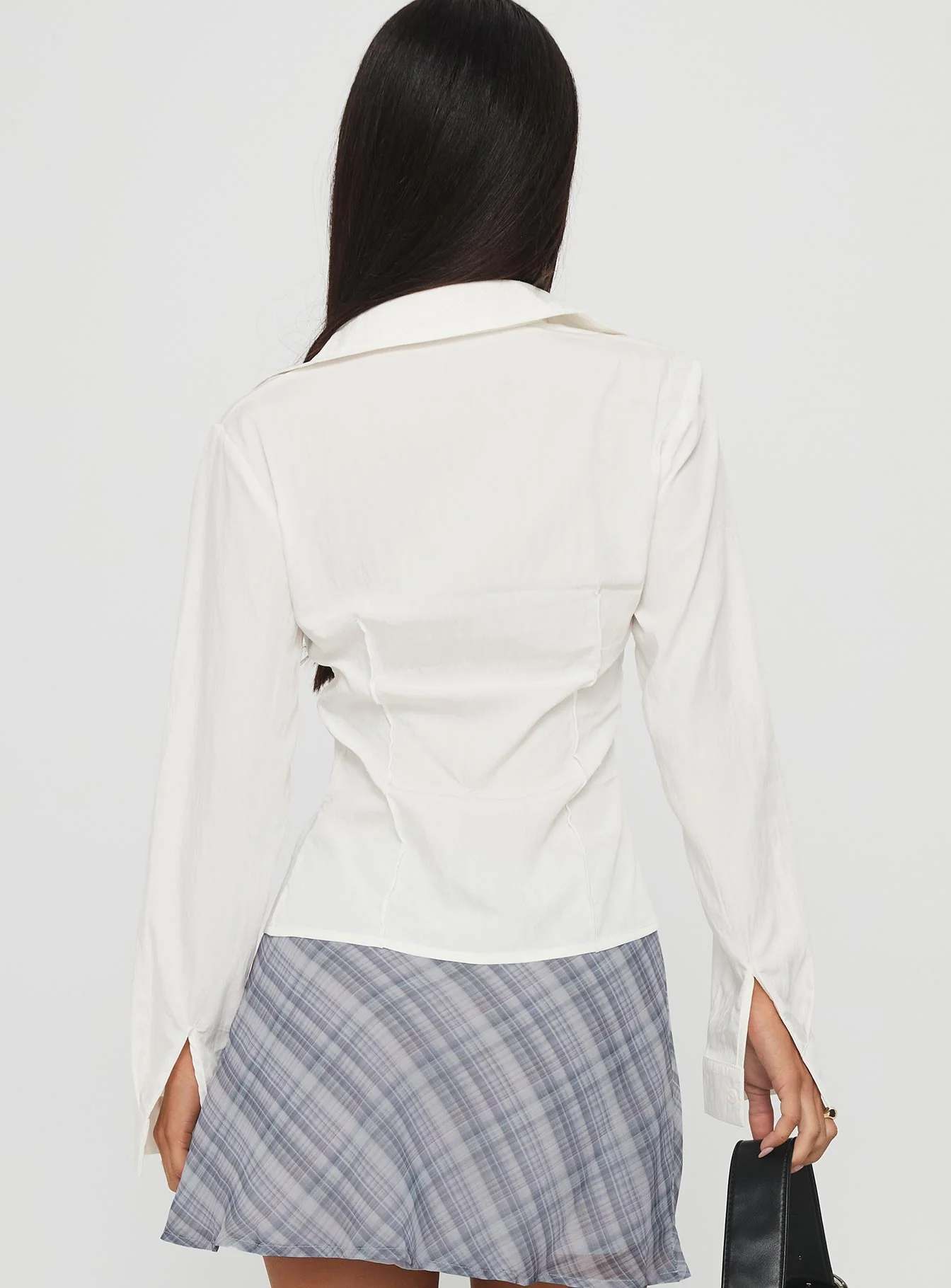Compromise Long Sleeve Button Up Top White - Image 5