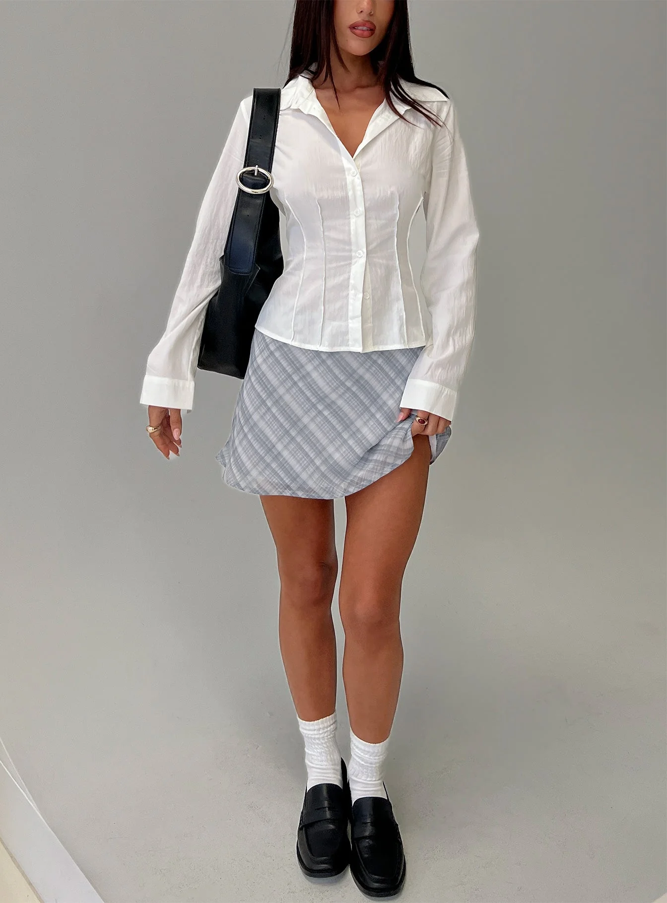 Compromise Long Sleeve Button Up Top White - Image 8