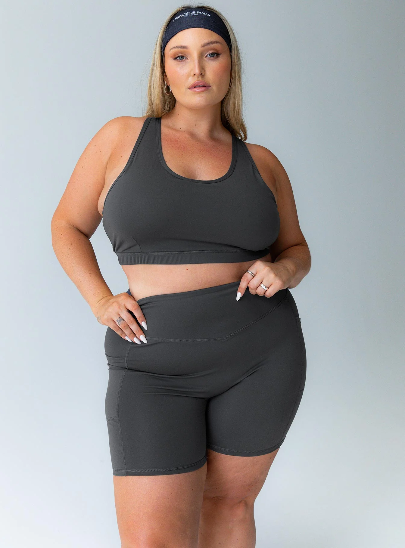 Conquer Activewear Shorts Grey Curve - Image 2